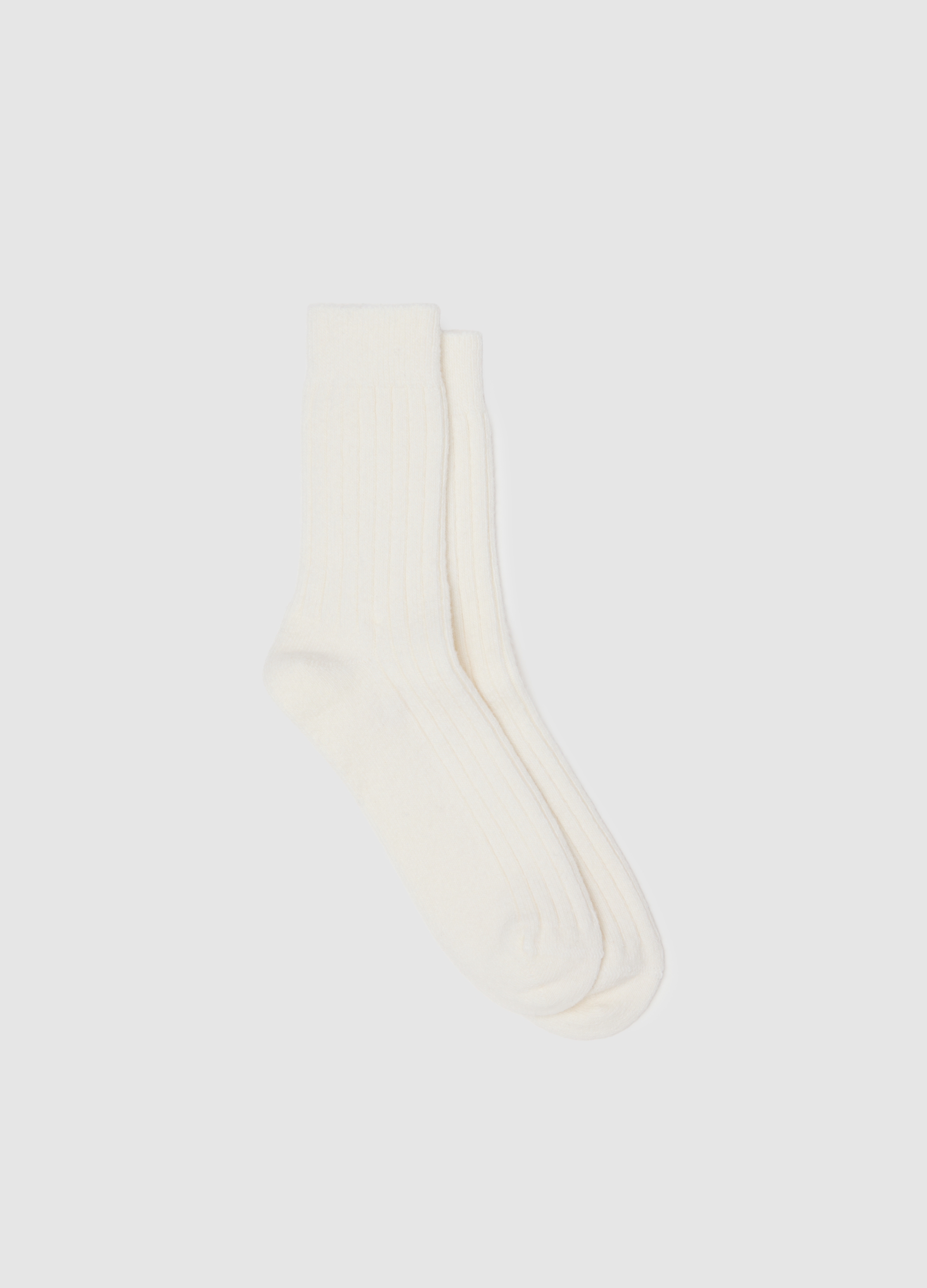 Calcetines Blancos En Mezcla De Viscosa Y Cachemir, Mujer, Blanco, Talla: FASUL