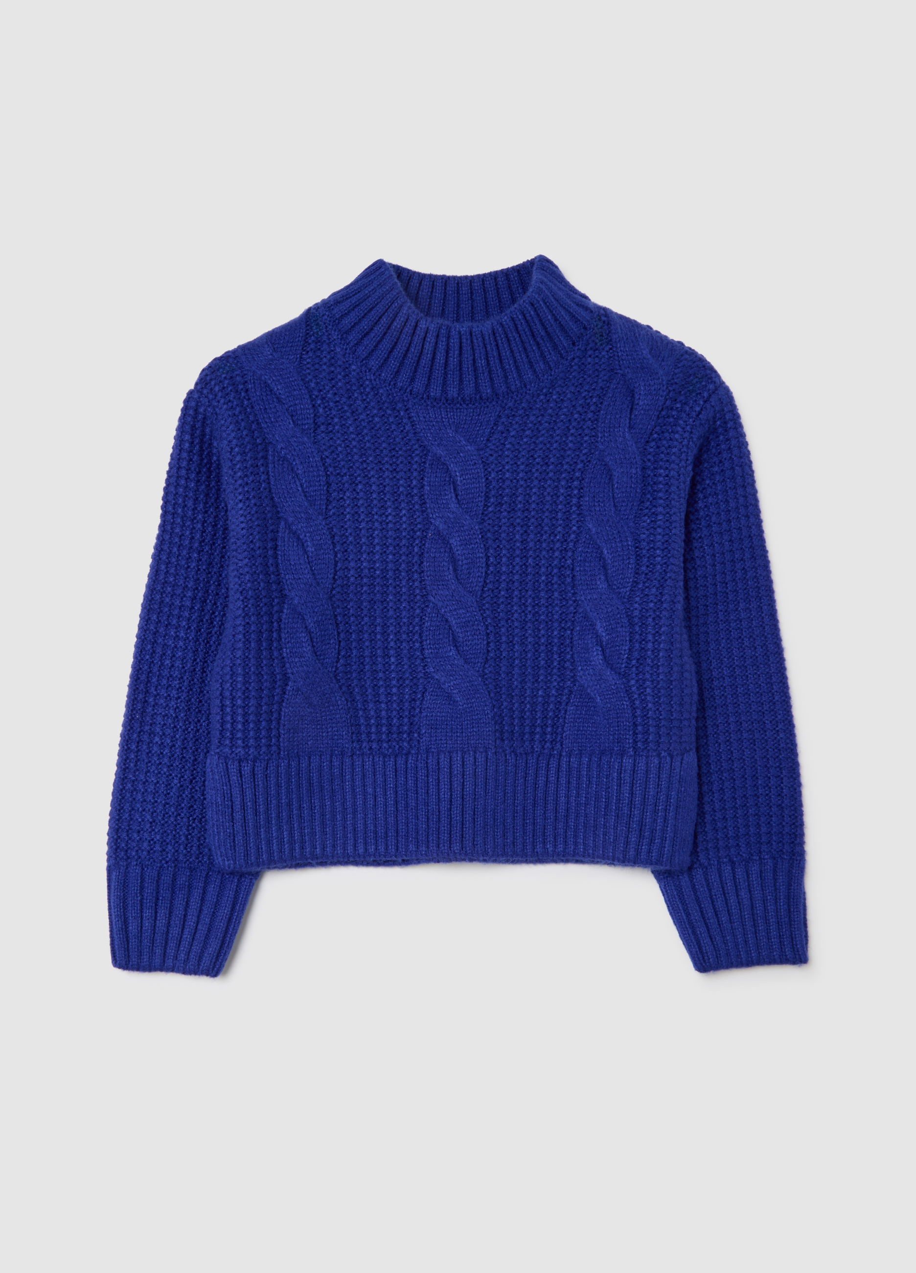 PIOMBO KIDS, Jersey Azul De Cuello Alto Tejido, Niña, Azul, Talla: 10