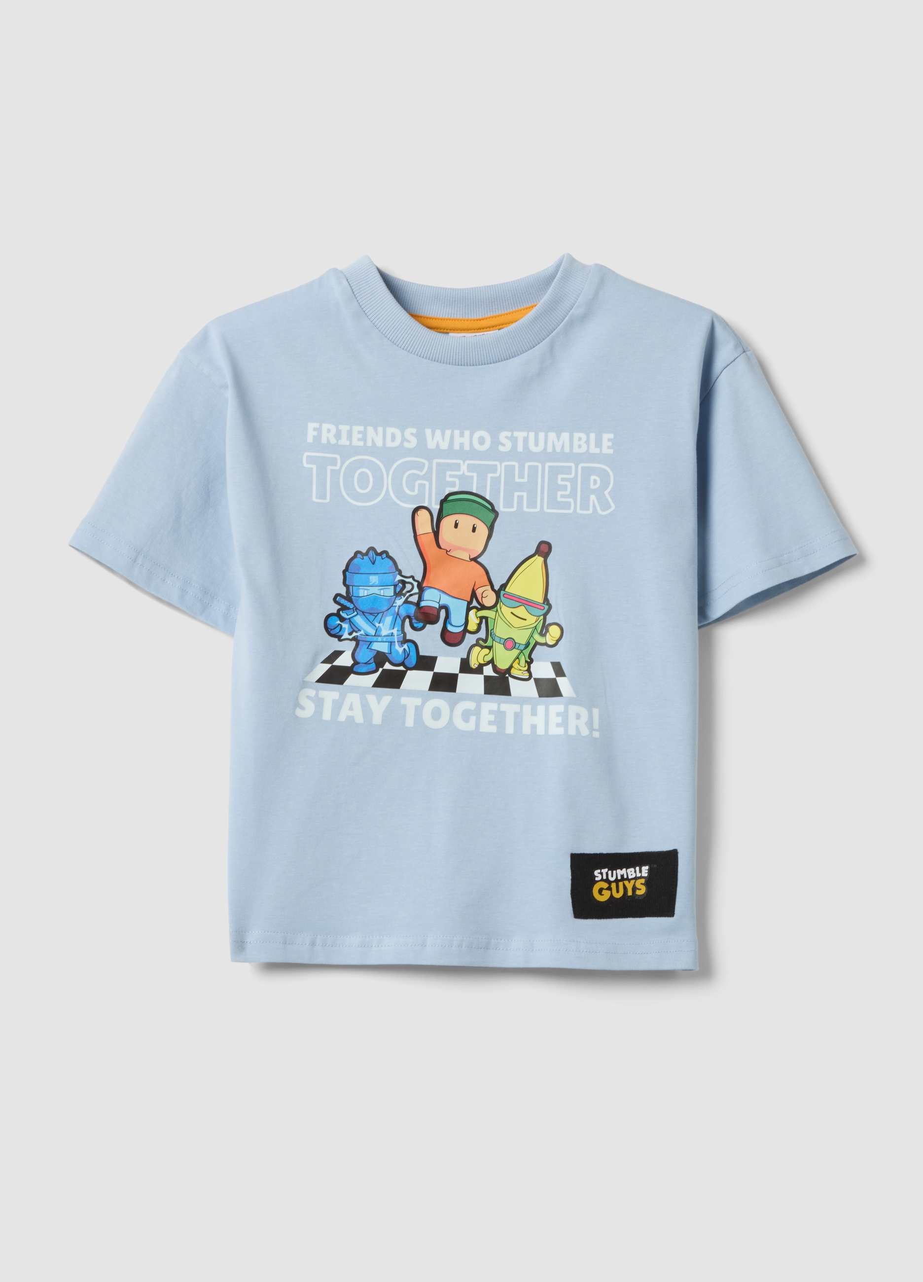 OVS KIDS, T-shirt Azzurra In Puro Cotone Con Stampa Regular Fit, Niño, Azul Claro, Talla: 6-7