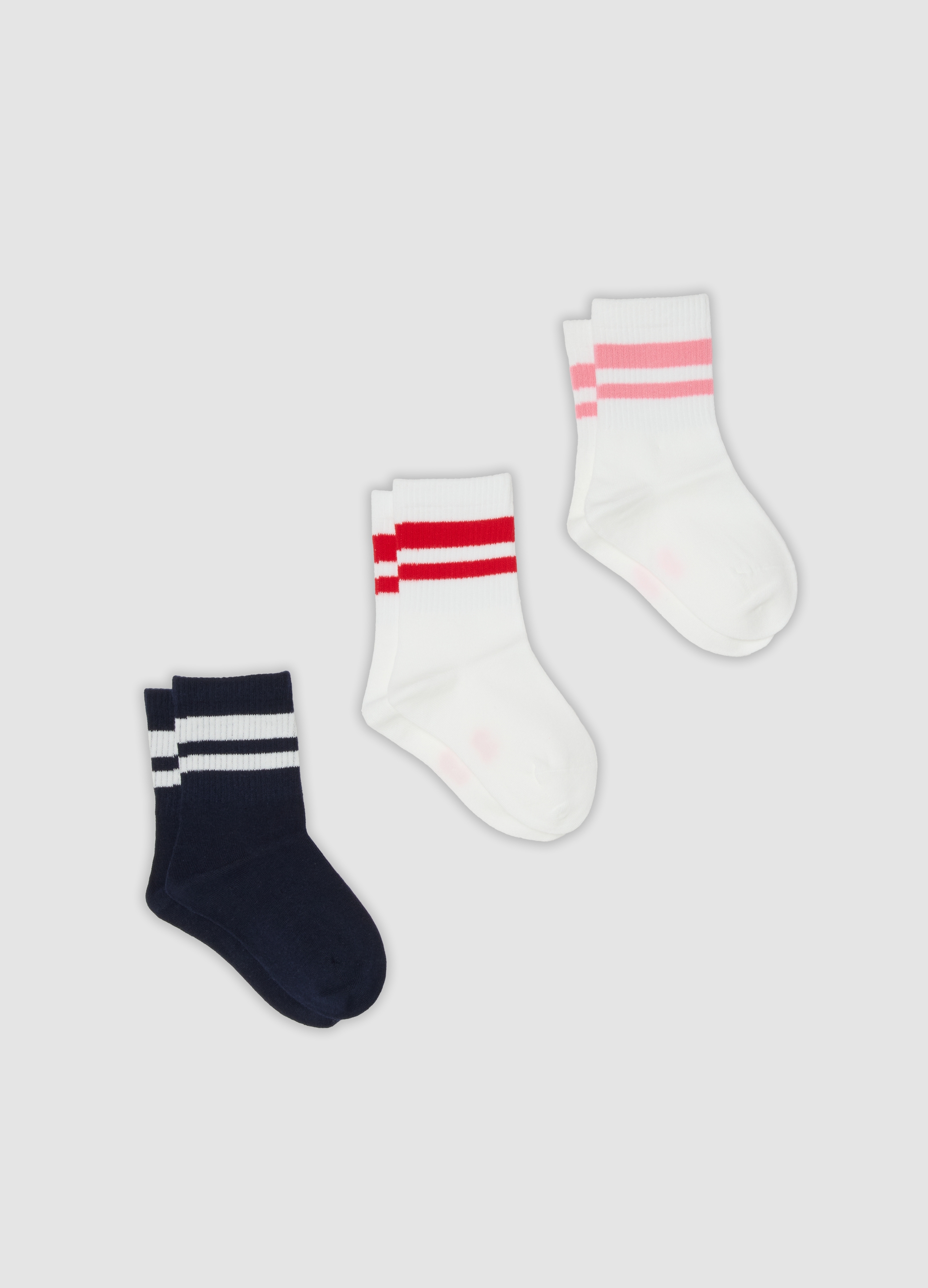 OVS KIDS, Tripack Di Calze Midi Multicolor In Cotone Organico Elasticizzato Per Ragazza, Bambina, Multicolor, Taglia: 37/39