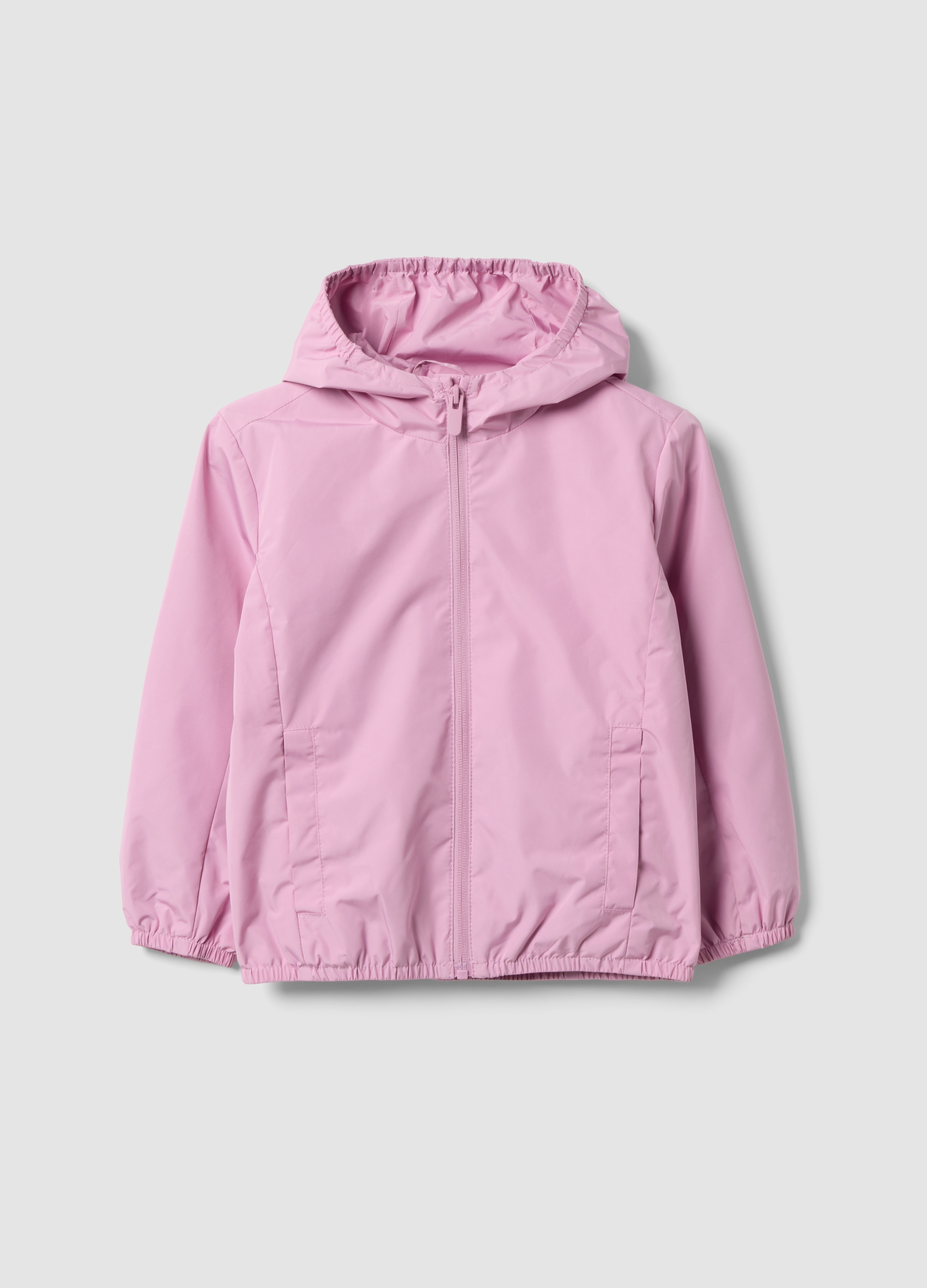 OVS KIDS, Giacca Antipioggia Rosa Con Cappuccio E Zip Per Bambina Regular Fit, Rosa, Taglia: 9-10