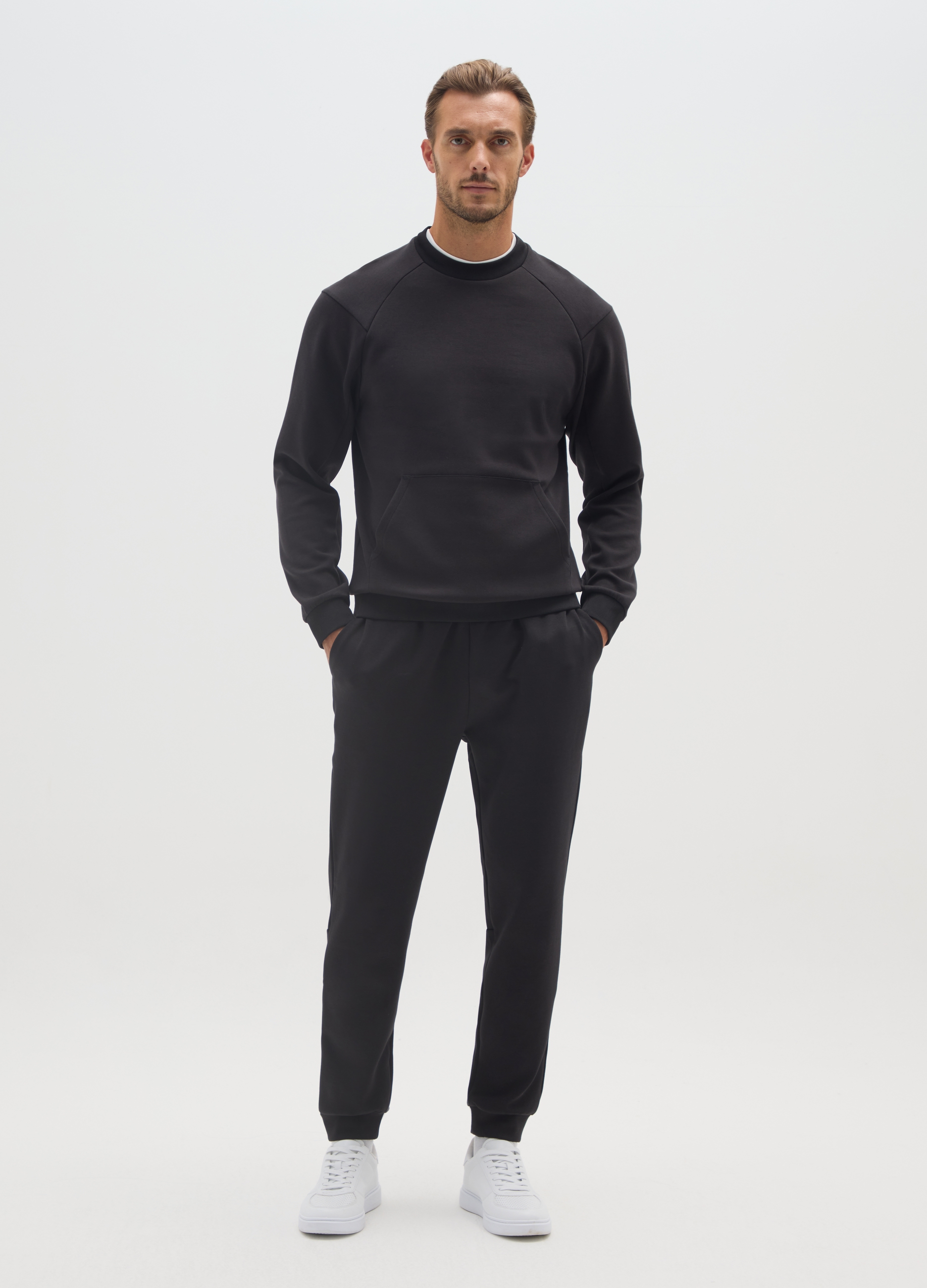 Pantalones Deportivos Negros De Algodón Elástico, Hombre, Gunmetal, Talla: S