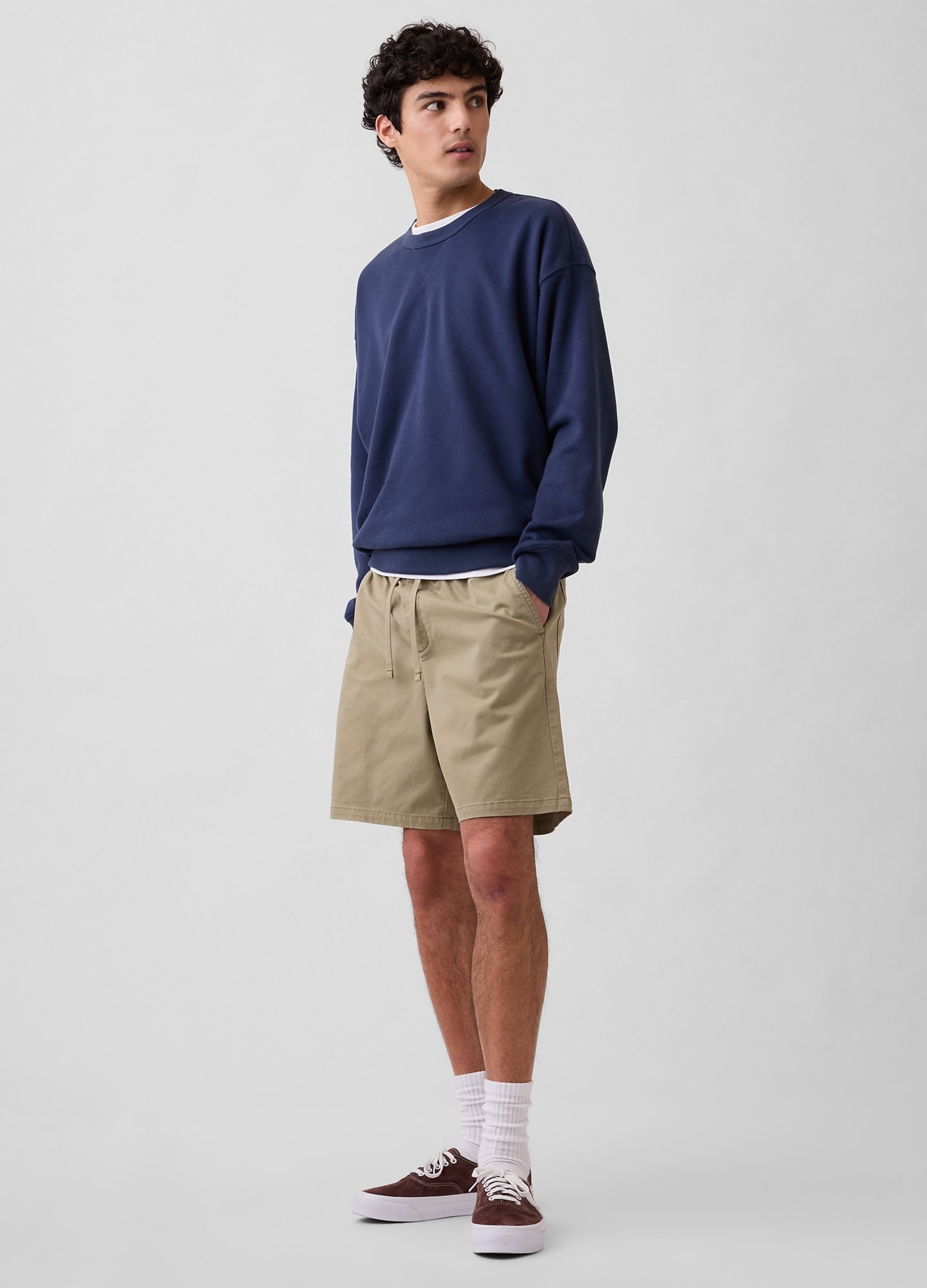 GAP, Shorts In Cotone Elasticizzato, Uomo, Beige, Taglia: S