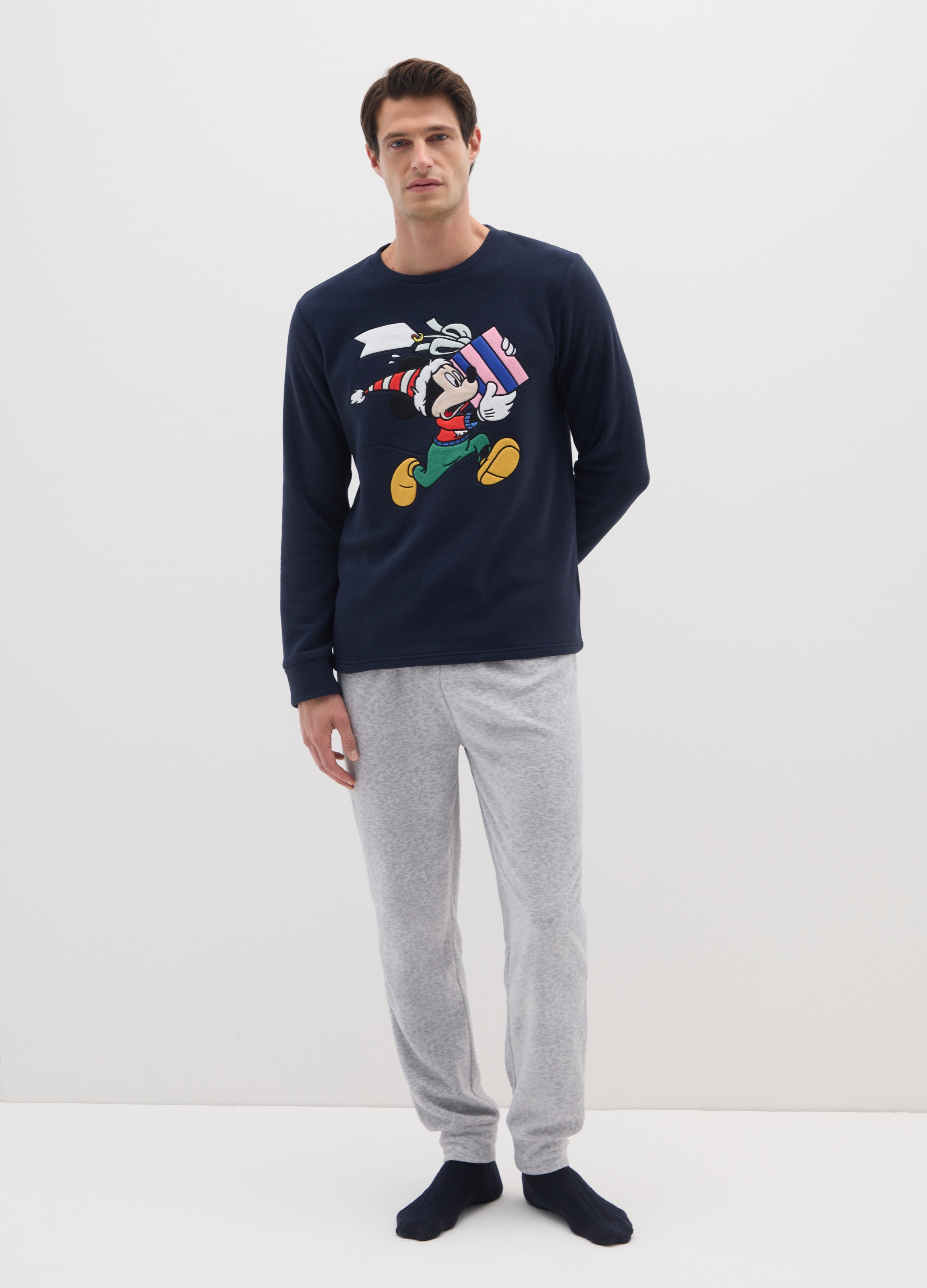 DISNEY, Pigiama A Maniche Lunghe Multicolor Regular Fit Con Stampa Disney, Uomo, Multicolor, Taglia: L