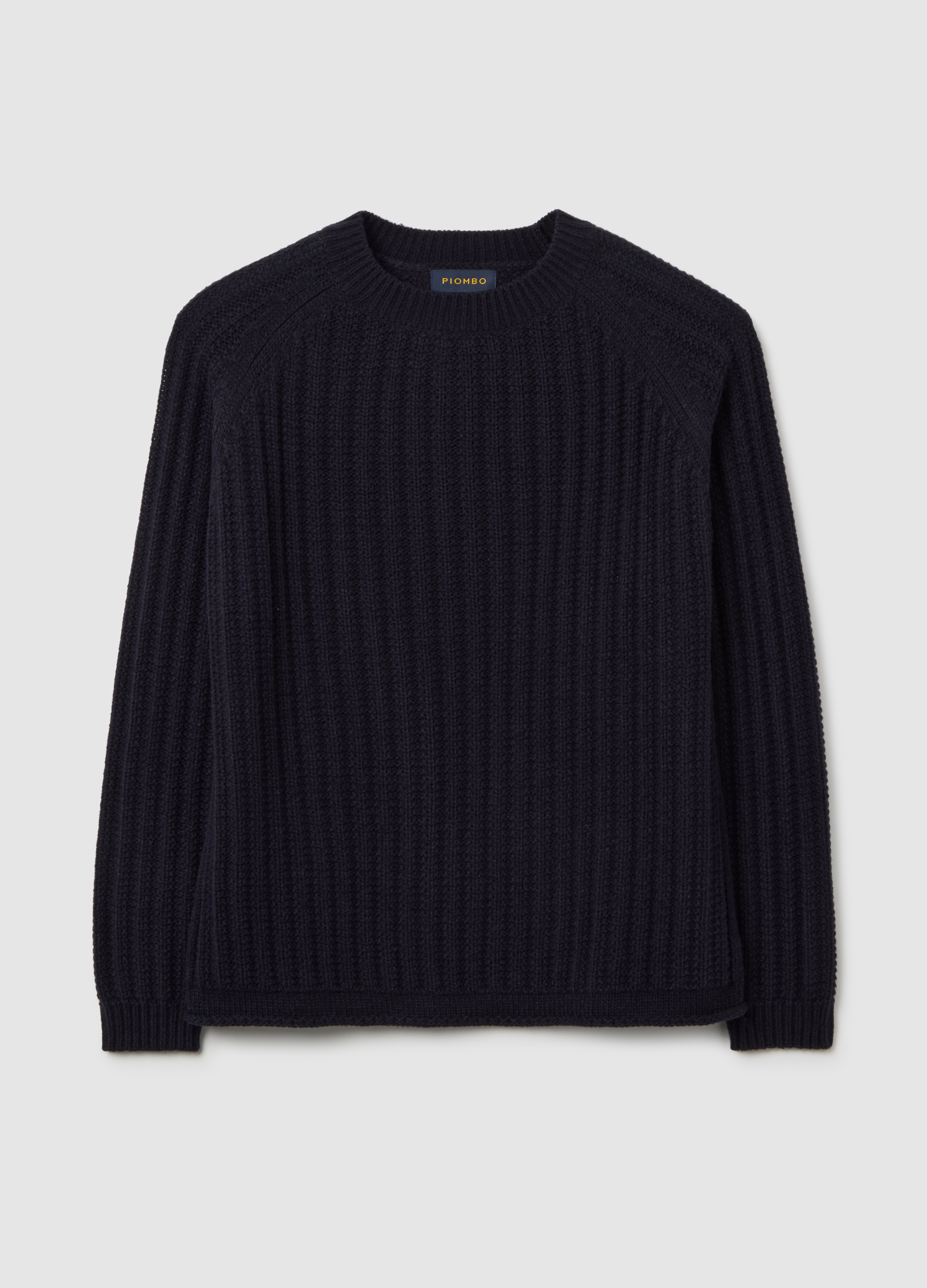 PIOMBO, Jersey Azul Cuello Redondo Ajuste Regular Con Diseño De Punto, Hombre, Azul marino, Talla: M