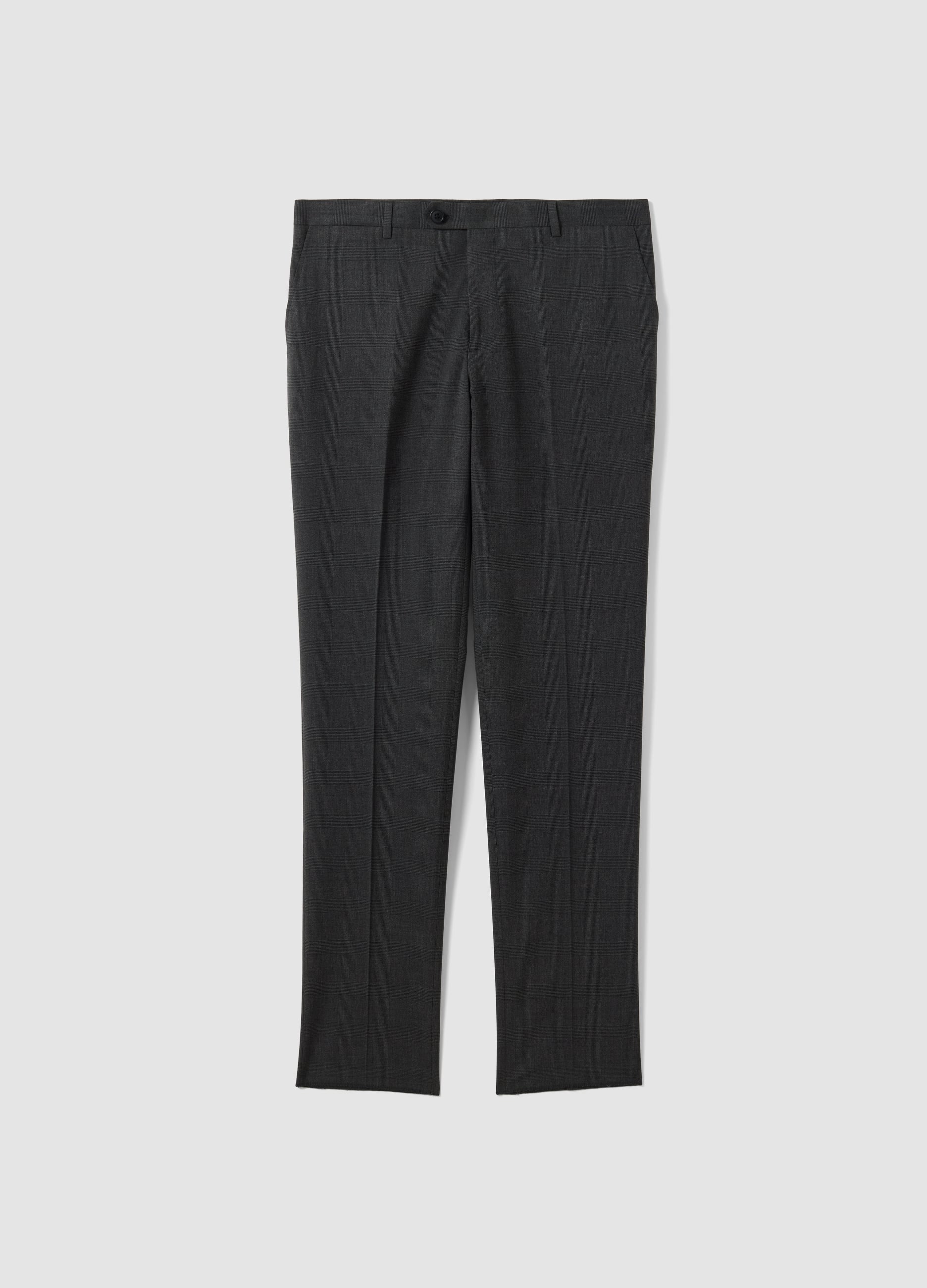 PIOMBO, Pantaloni Formali Grigi Slim Fit In Viscosa Elasticizzata, Uomo, Grigio, Taglia: 54