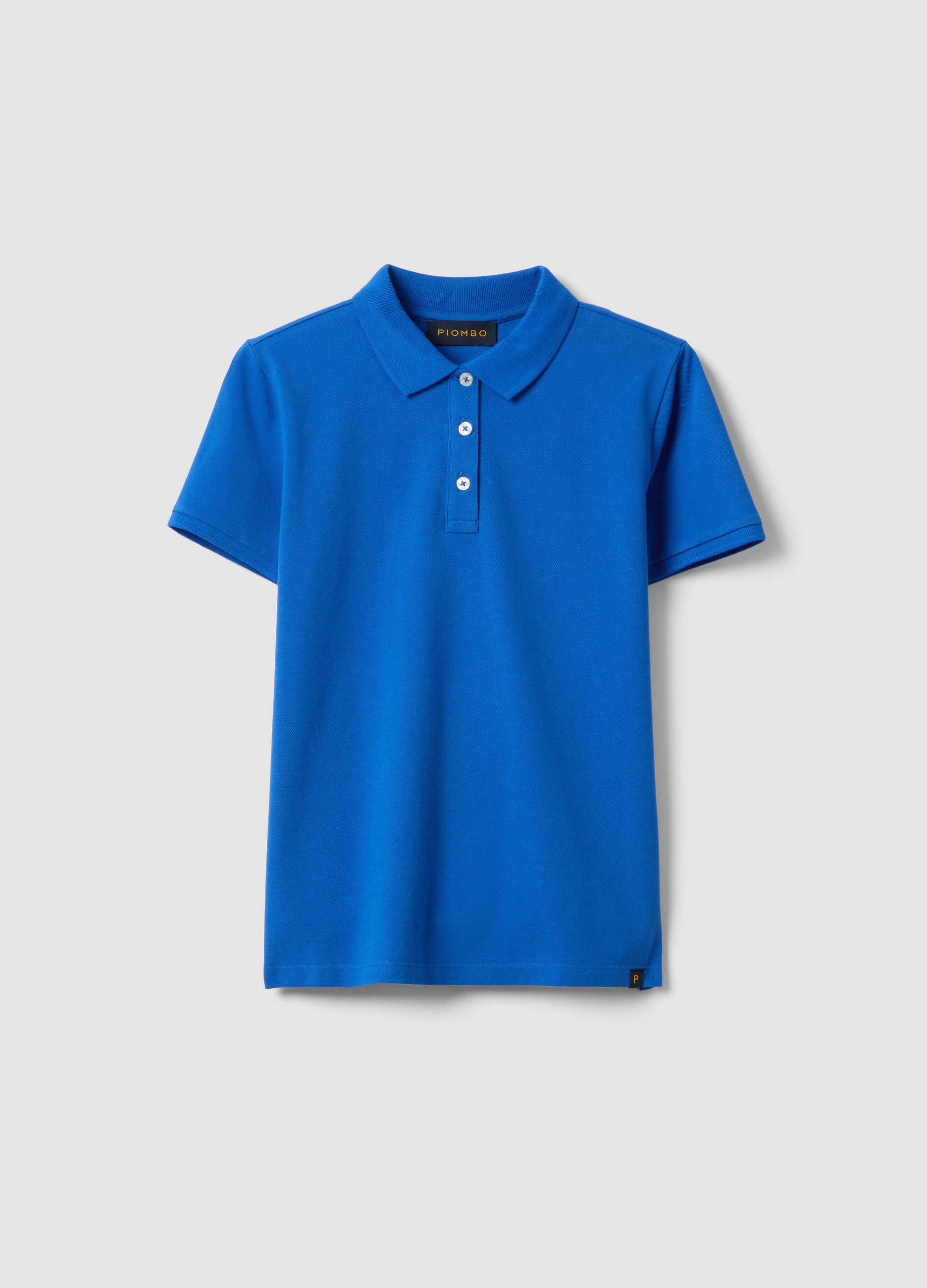 PIOMBO, Polo Azul De Algodón Orgánico Puro, Ajuste Regular, Mujer, Blu Bluette, Talla: 42