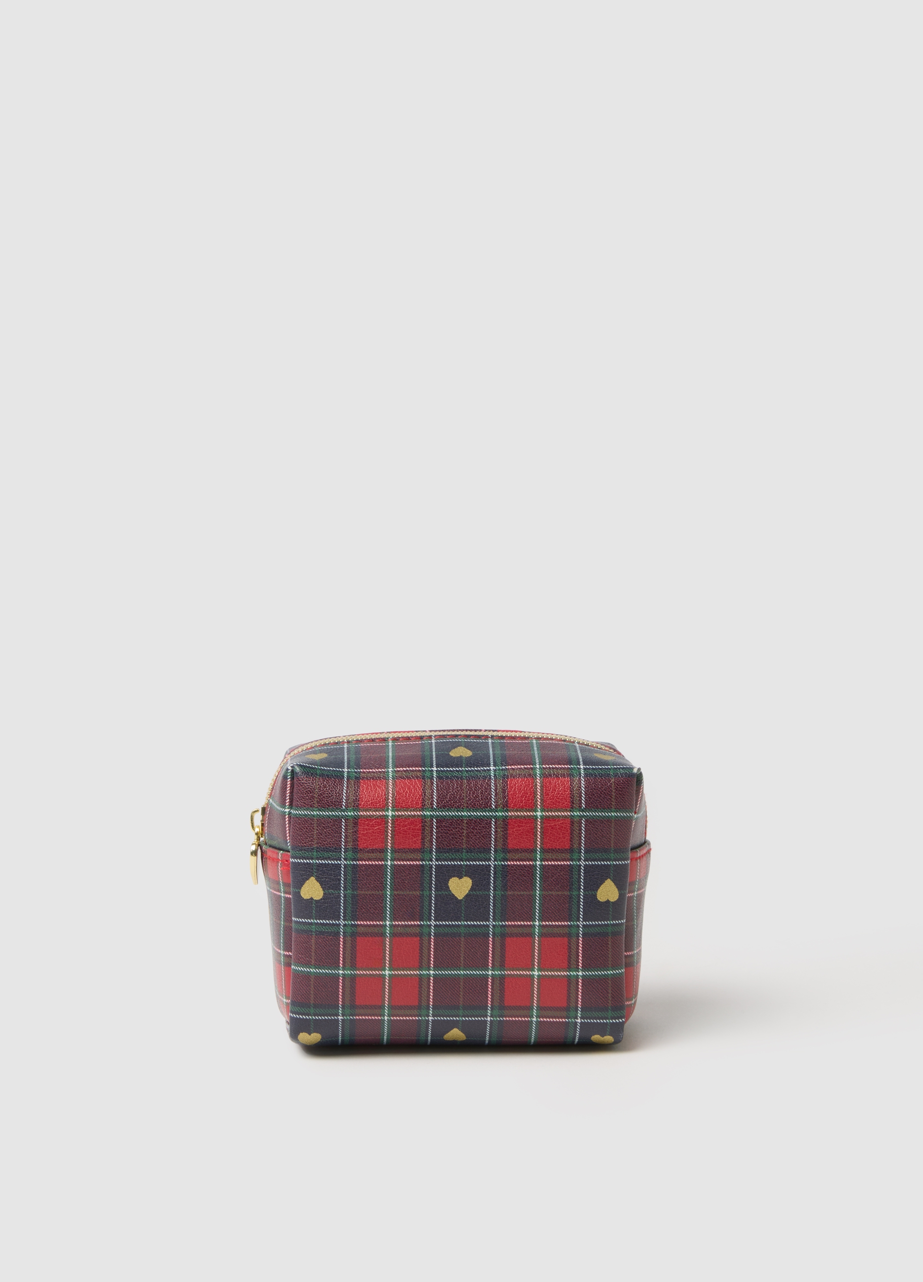 OVS, Portacosmetici A Quadri Multicolor Con Cuori, Donna, Multicolor, Taglia: ONE SIZE