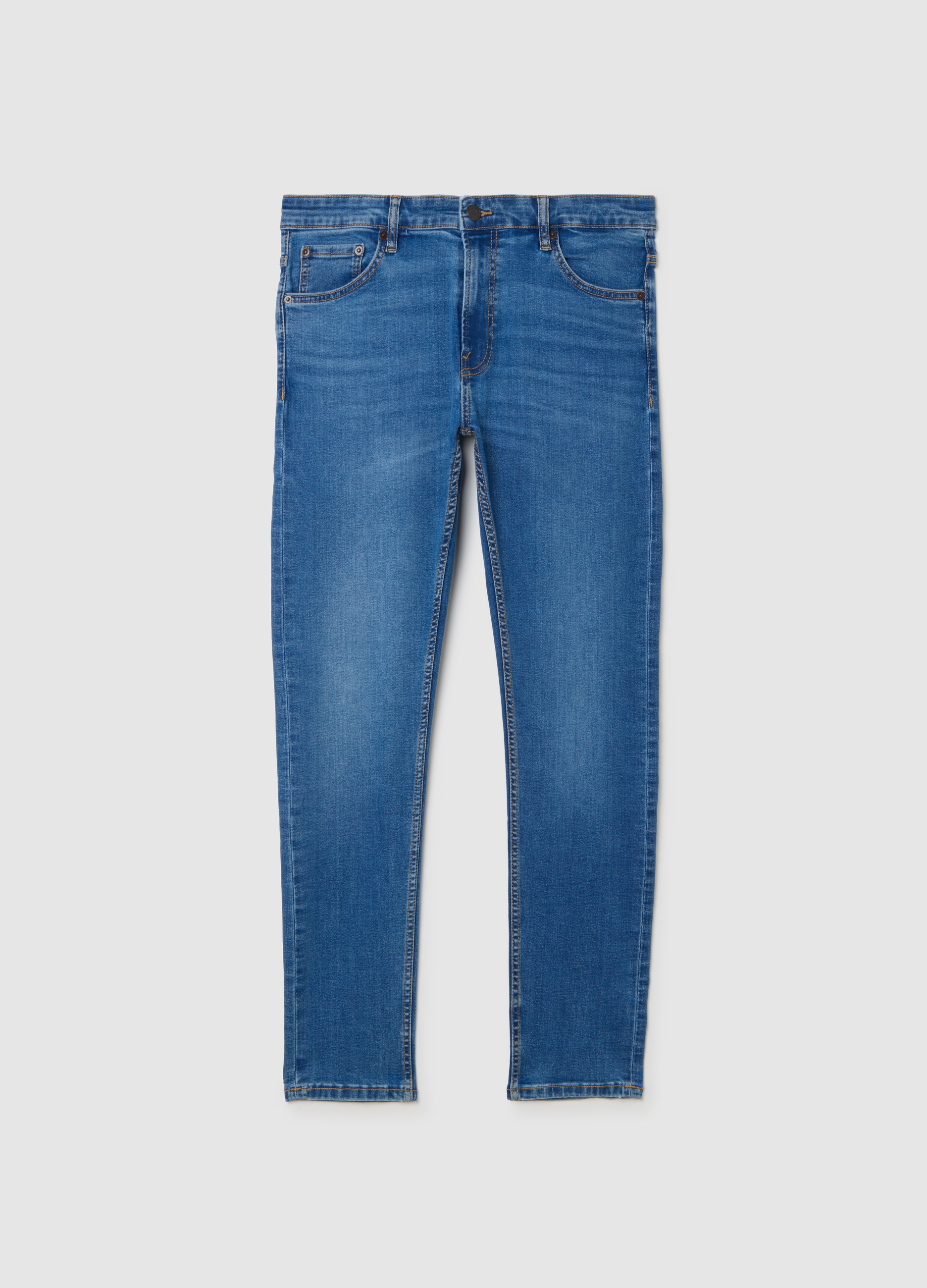 Vaqueros Pitillo De Algodón Denim Azul, Hombre, Blu Bluette, Talla: 50