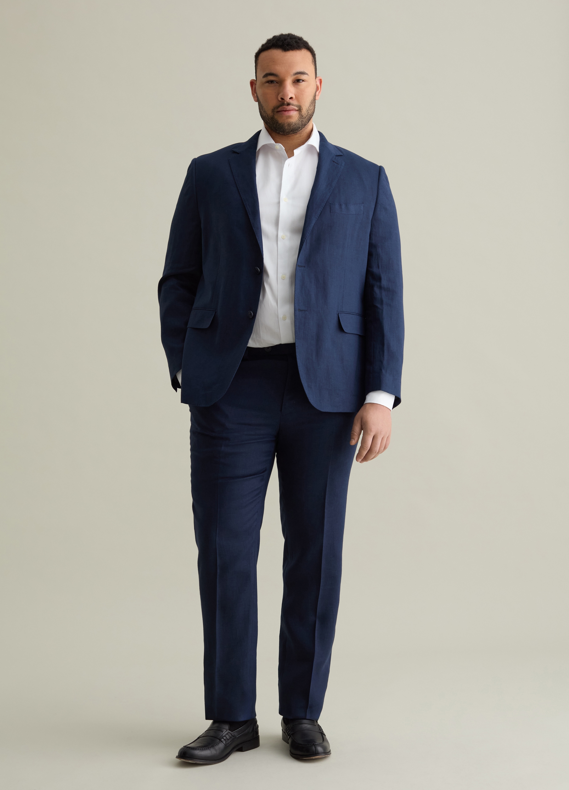 OVS, Chinos Oversize De Lino, Hombre, Azul oscuro, Talla: 54