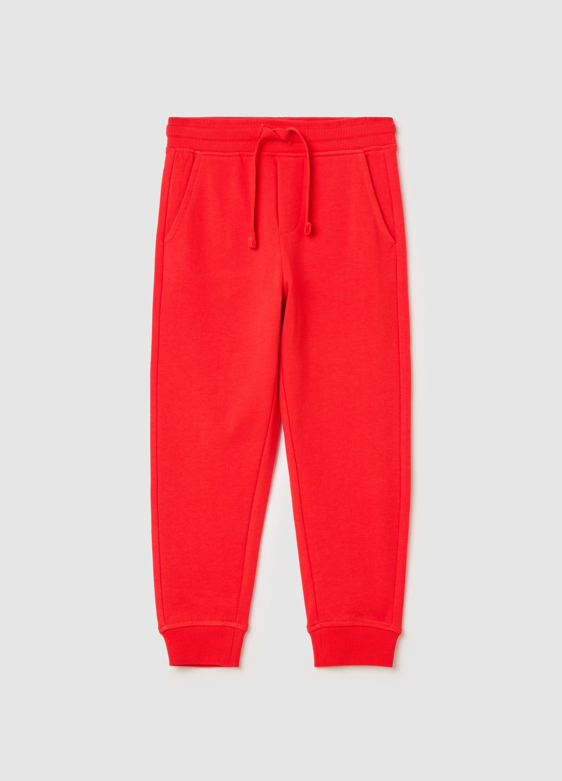 Joggers De Felpa Con Cordón, Niño, Rojo Claro, Talla: 4-5