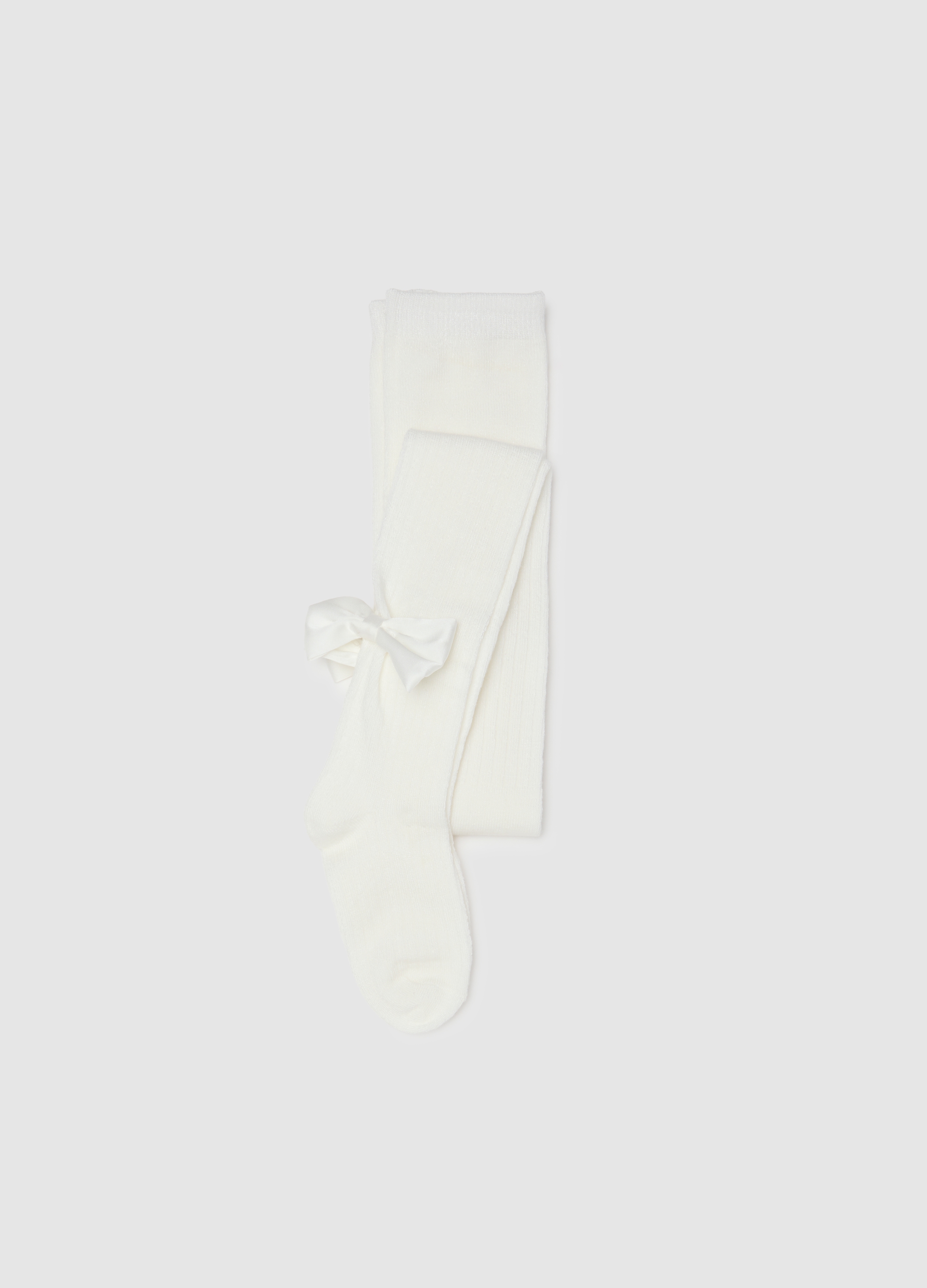 OVS KIDS, Collant Da Bambina Bianchi Con Fiocco, Bianco, Taglia: 23/28