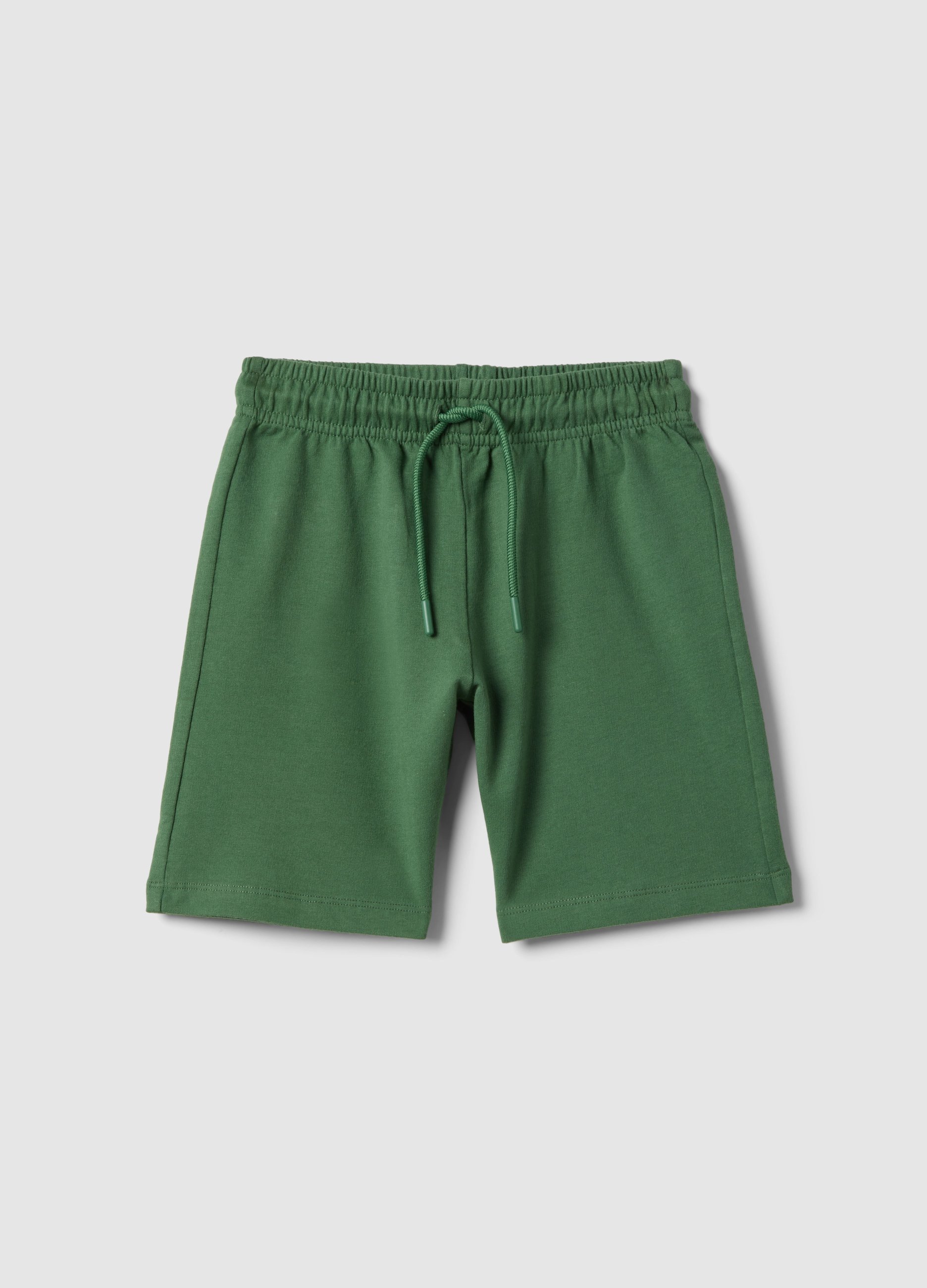OVS KIDS, Pantalones Cortos Verde De Algodón Puro Ajuste Regular Para Niño, Niño, Verde musgo, Talla: 8-9