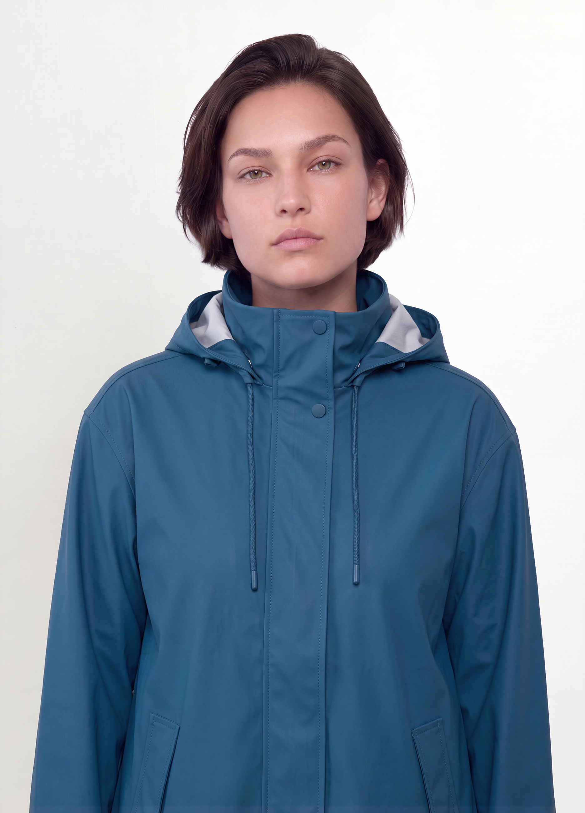 MYA, Giacca Antipioggia Blu Con Cappuccio E Zip Regular Fit, Donna, Blu, Taglia: XL
