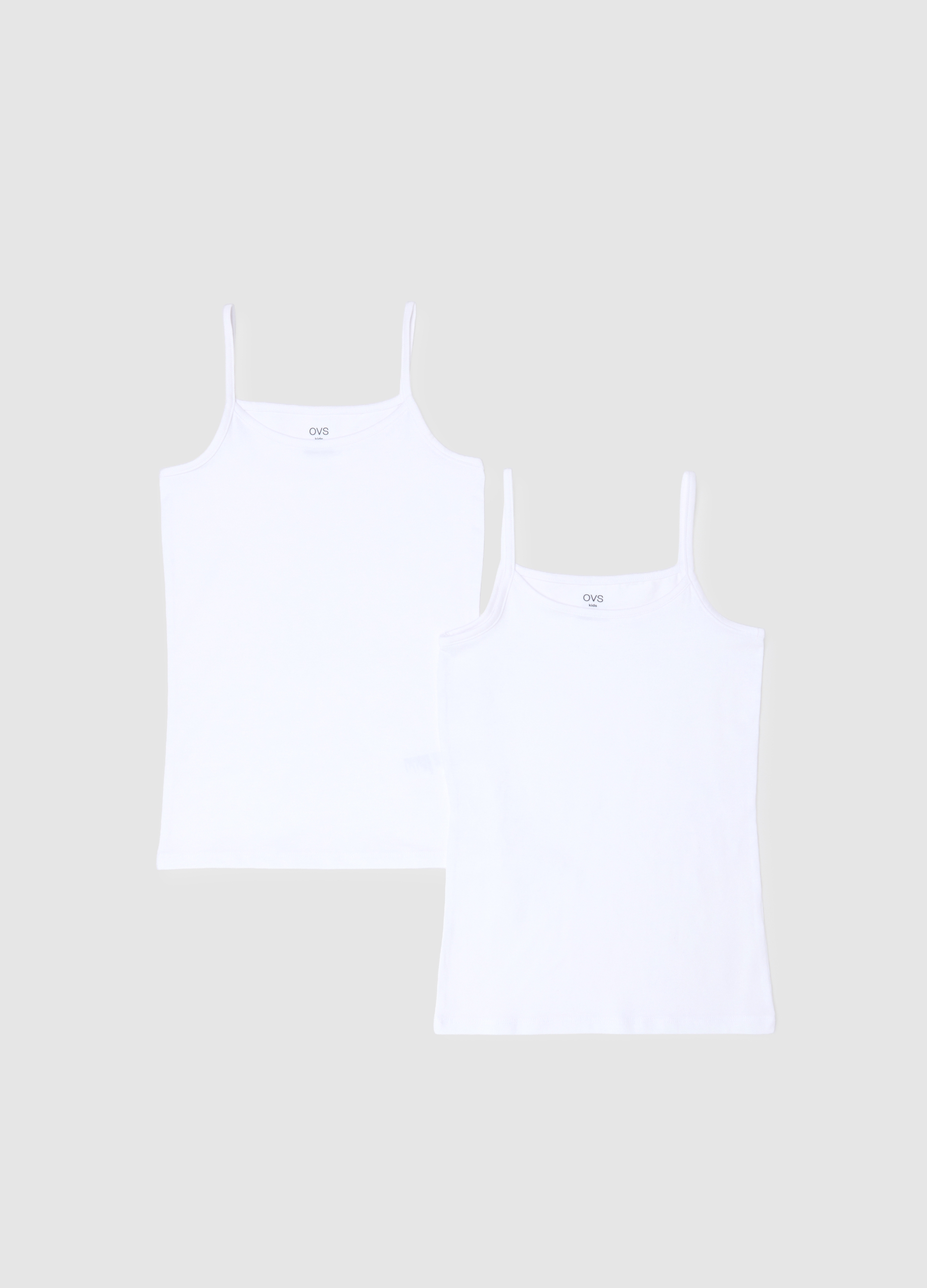 OVS KIDS, Bipack Canottiere In Cotone Elasticizzato Bianco Da Ragazza Regular Fit, Unisex, Bianco, Taglia: 10-11