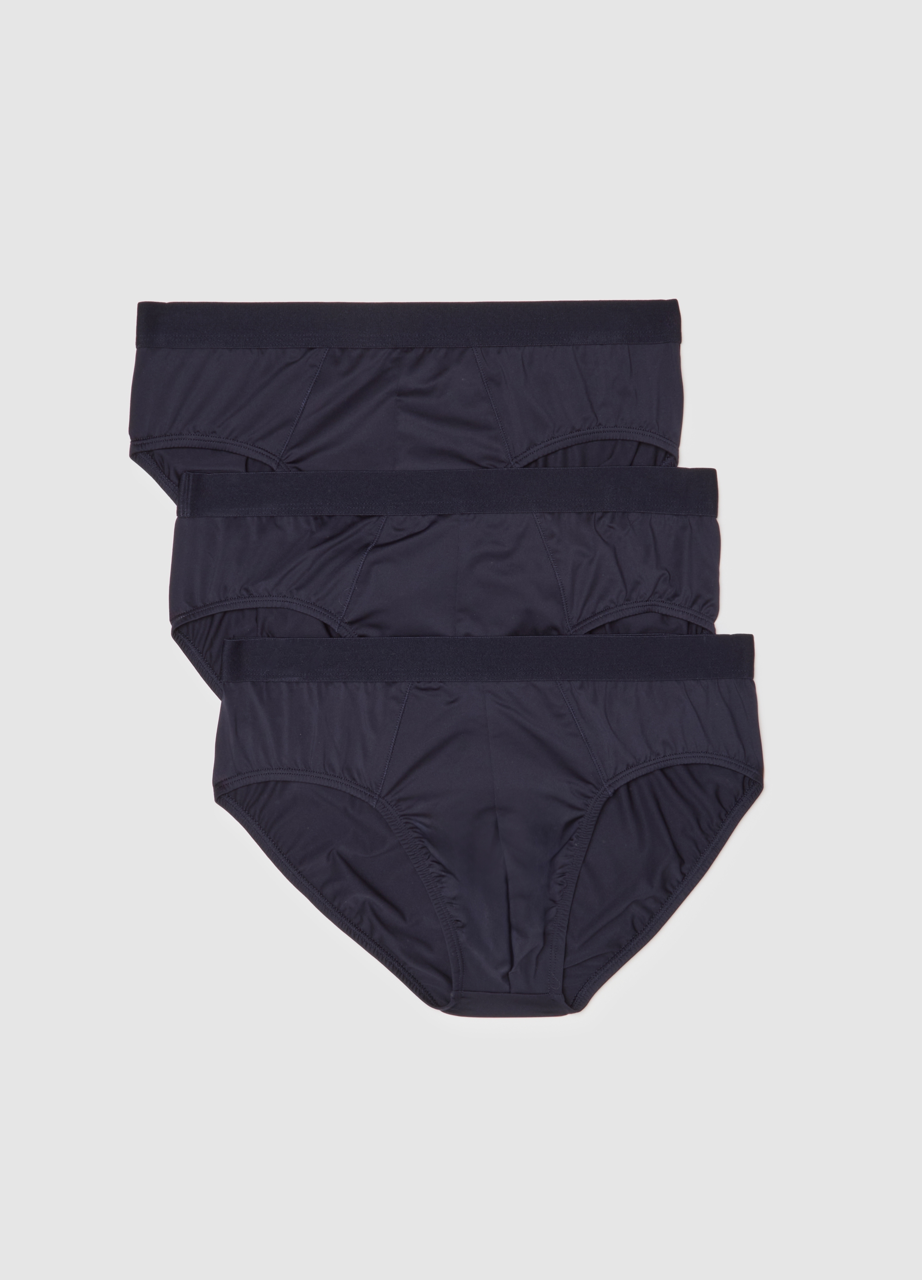 Tripack De Slips En Tejido Elástico Azul, Hombre, Azul oscuro, Talla: S
