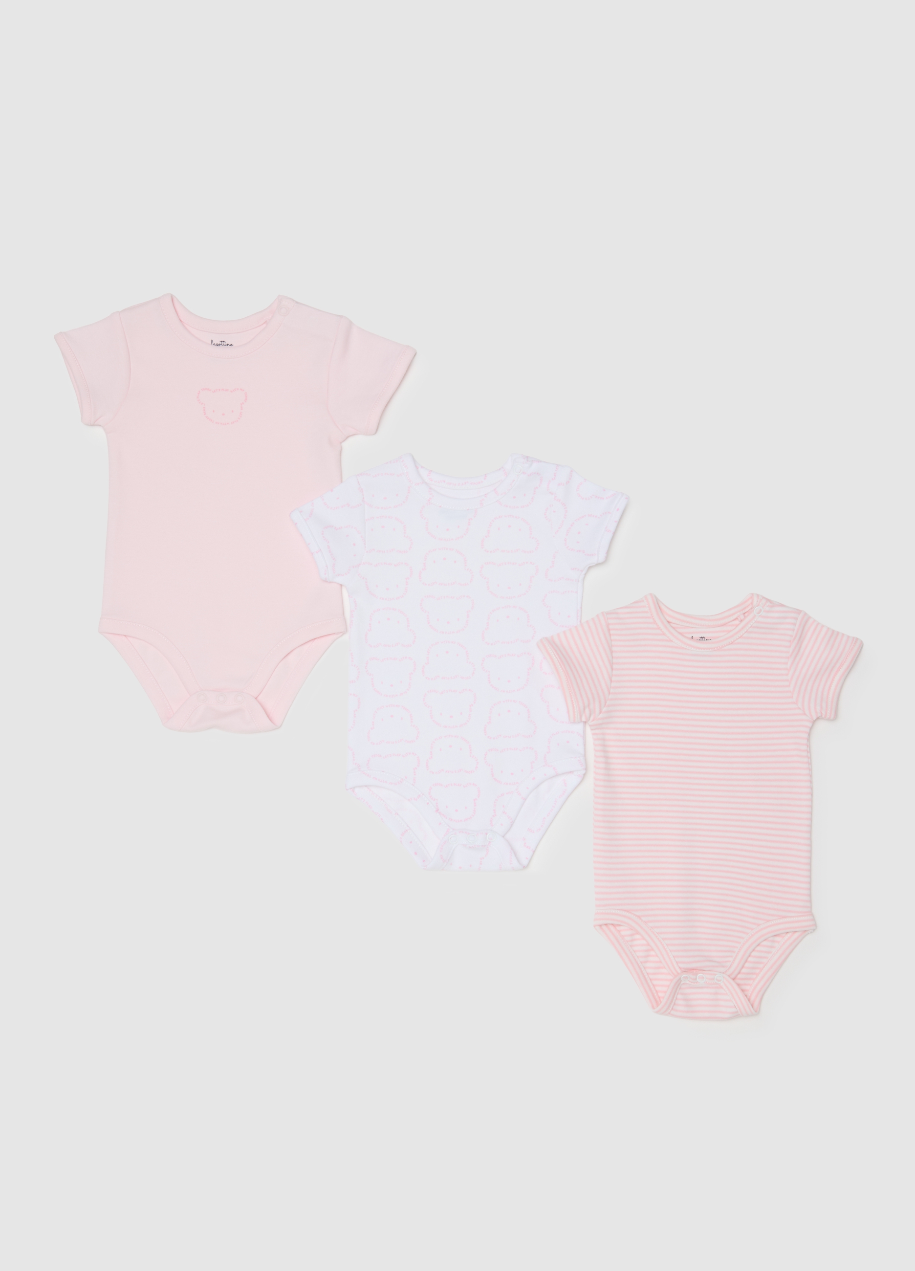 FAGOTTINO, Tripack Di Tutine Da Neonata In Puro Cotone Multicolor, Multicolor, Taglia: 3-6