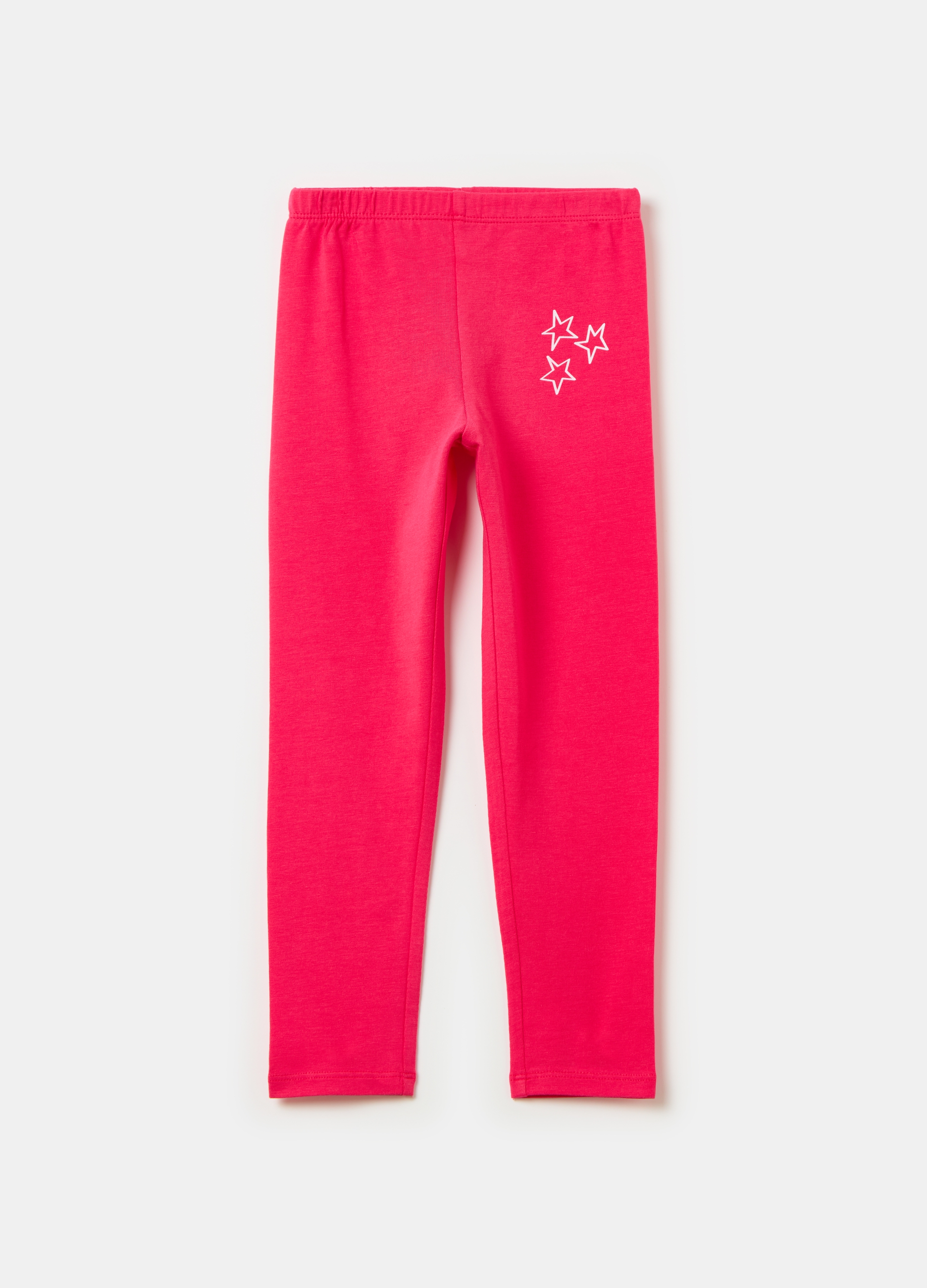 OVS, Leggings In Cotone Stretch Con Stampa, Bambina, Rosa, Taglia: 8-9