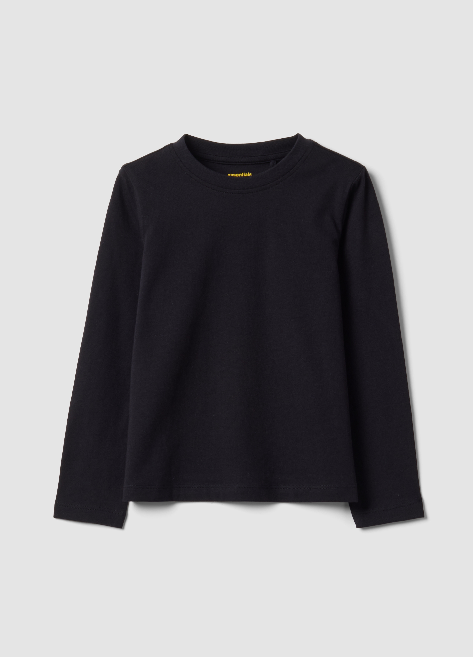OVS KIDS, T-shirt Nera In Puro Cotone Organico A Girocollo Per Bambina, Nero, Taglia: 6-7