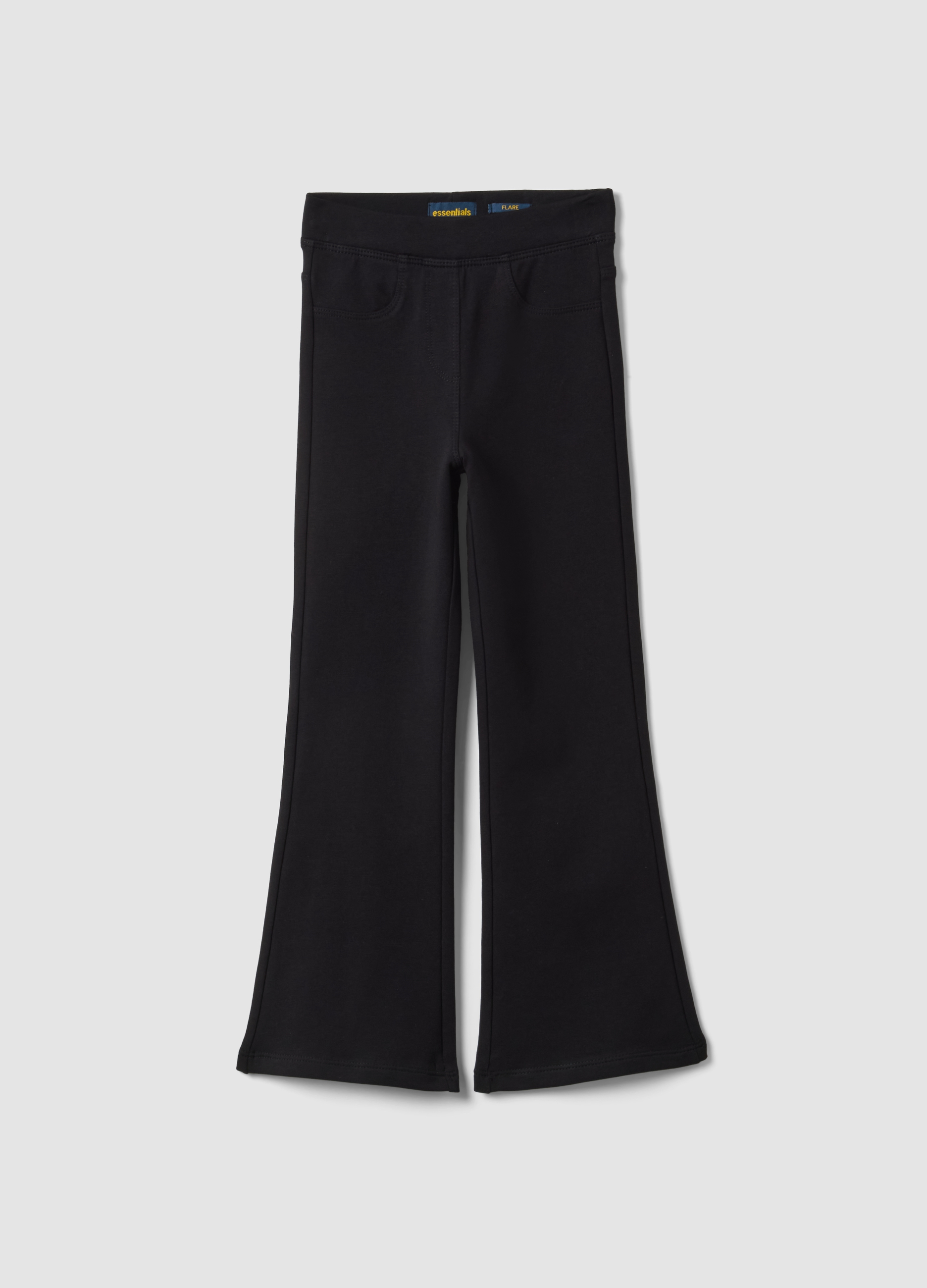 OVS KIDS, Pantaloni Flare Neri In Cotone Organico, Bambina, Nero, Taglia: 3-4