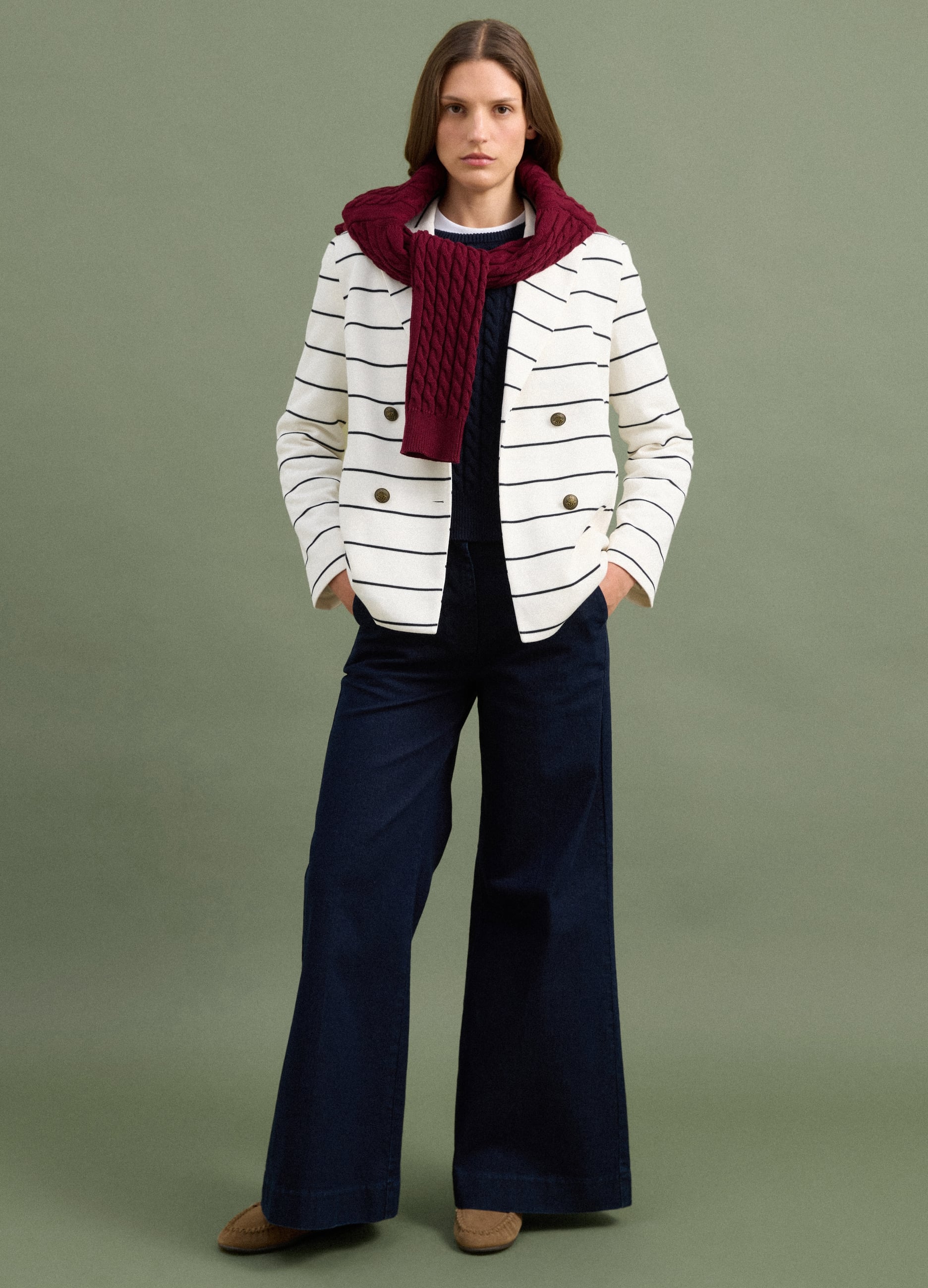 PIOMBO, Jeans Blu Wide Leg In Cotone Elasticizzato, Donna, Blu, Taglia: 42