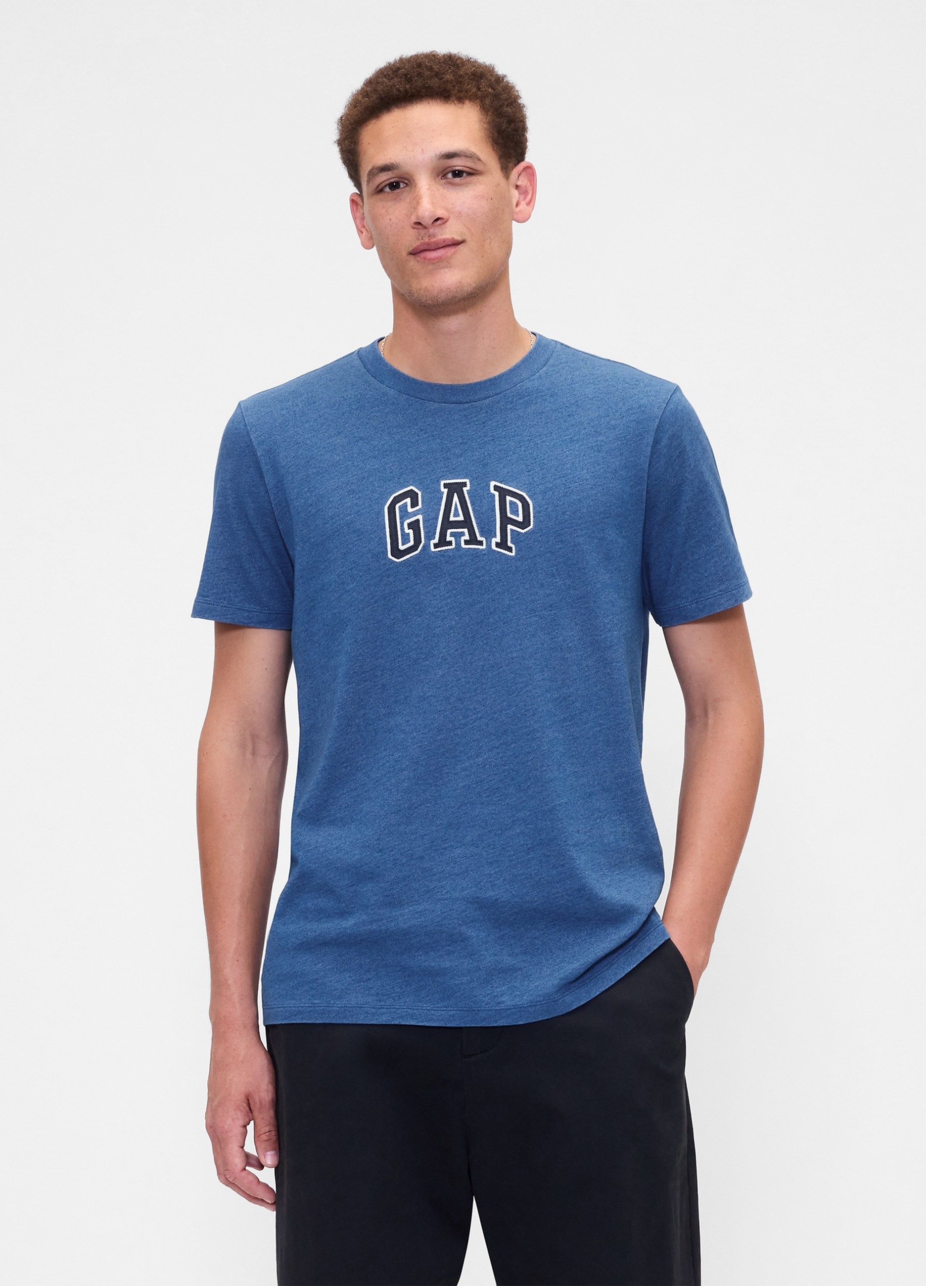 GAP, T-shirt In Cotone Con Logo Gap, Uomo, Azzurro, Taglia: M