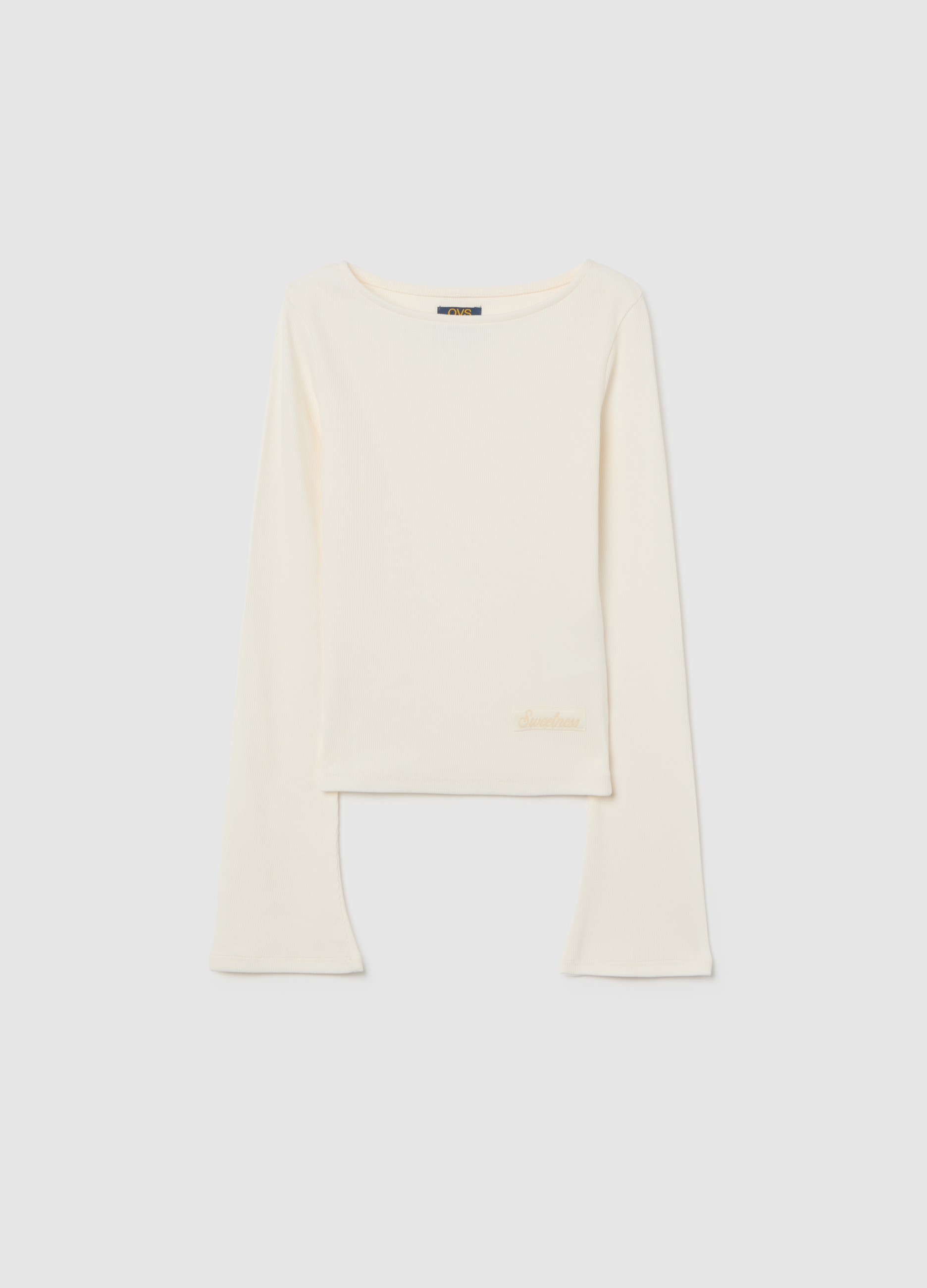 OVS KIDS, Top De Niña De Algodón Elástico Beige Regular Fit, Niña, Beige Claro, Talla: 14-15