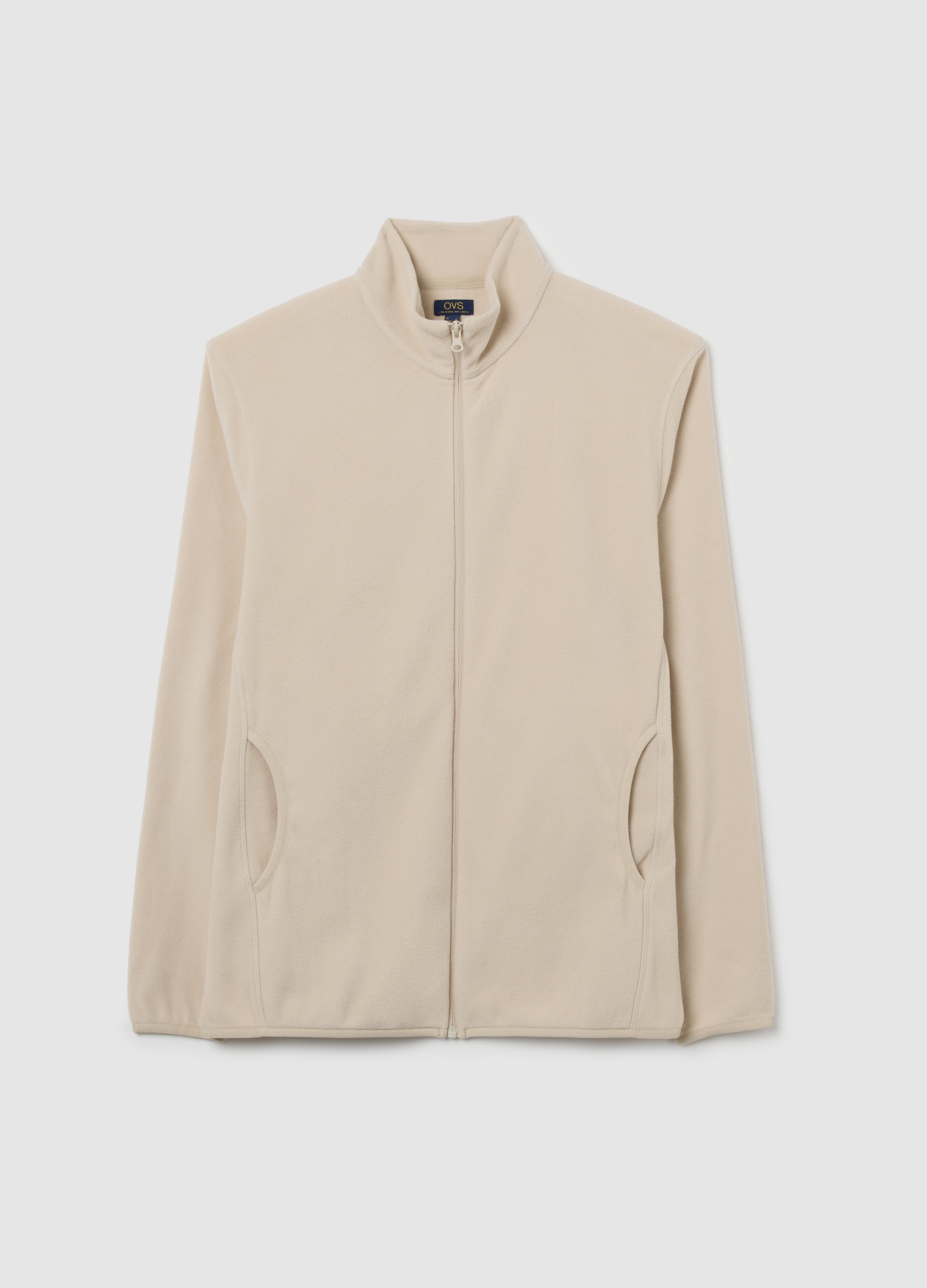 Pile Beige Con Zip Intera, Hombre, Beige, Talla: XXL