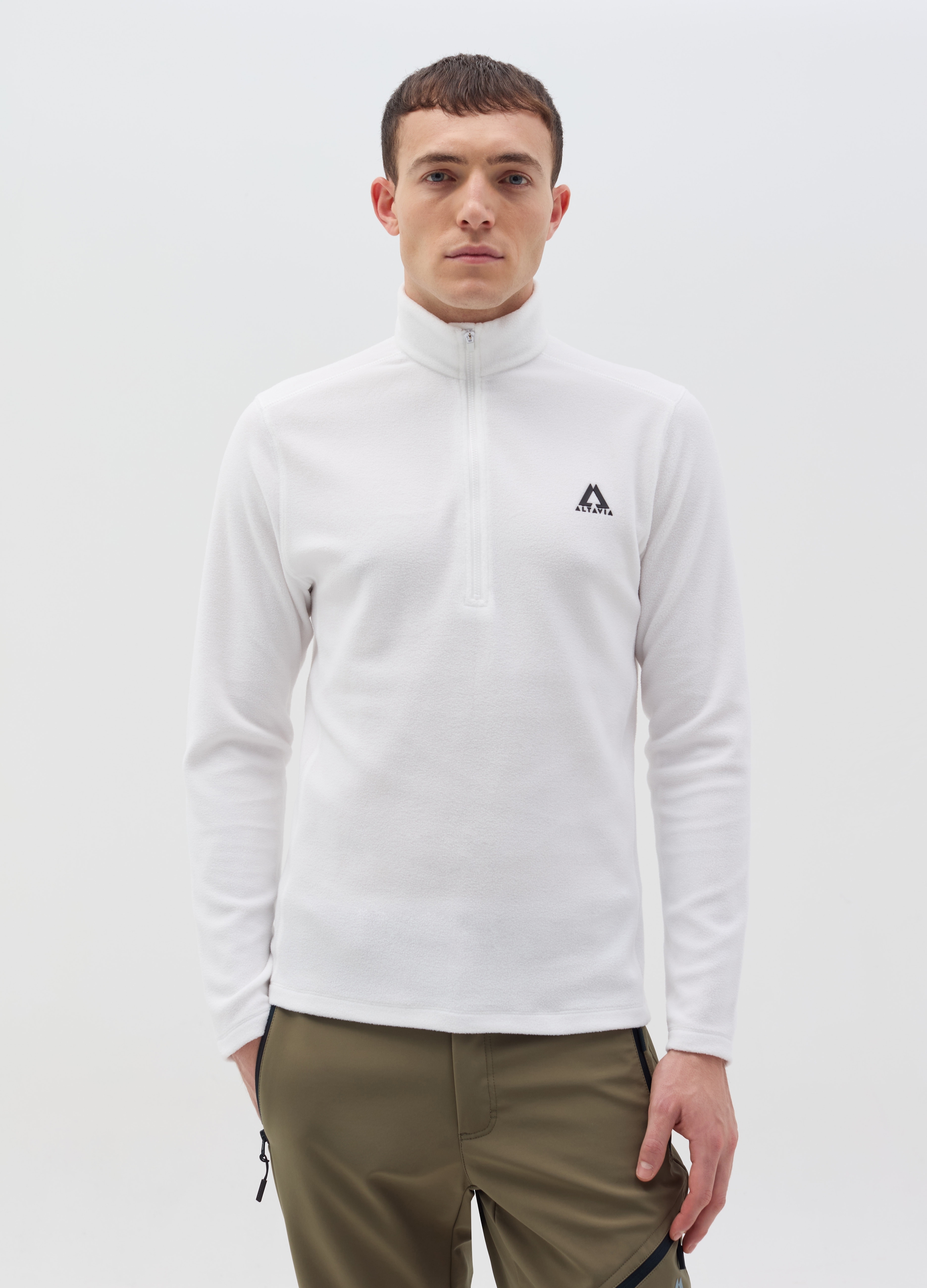 ALTAVIA, Pile Half Zip Altavia With Deborah Compagnoni, Uomo, Bianco, Taglia: XXL