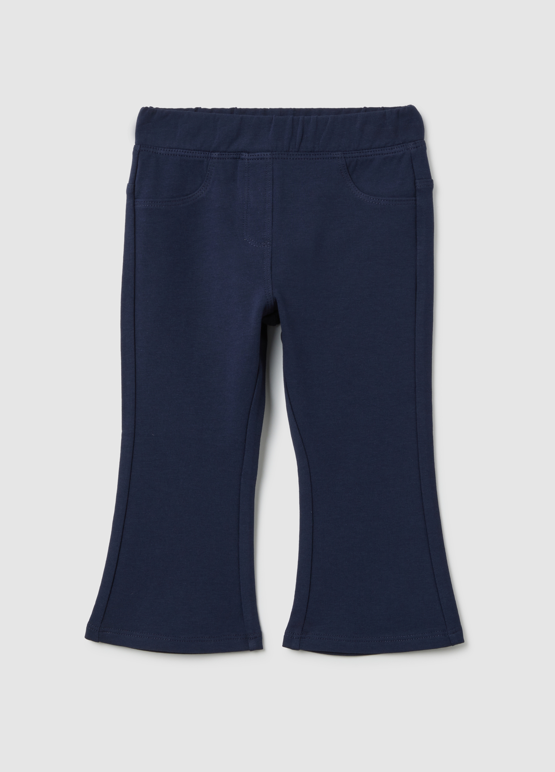 OVS, Baby-blau-baumwollhose Mit Flare-passform, Mädchen, Dunkelblau, Größe: 9-12