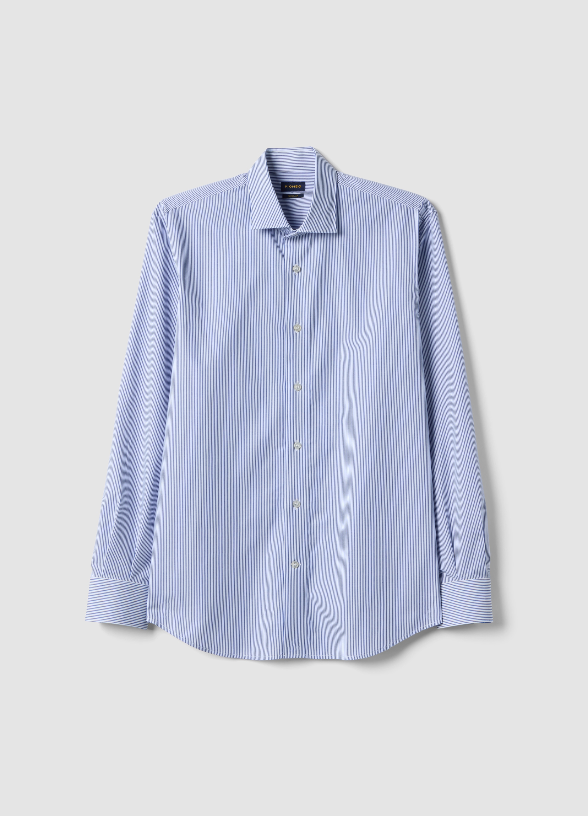 PIOMBO, Camisa De Hombre De Algodón Puro, Rayas Azules Y Blancas, Ajuste Regular, Fácil De Planchar, Hombre, Blanco/azul, Talla: 39