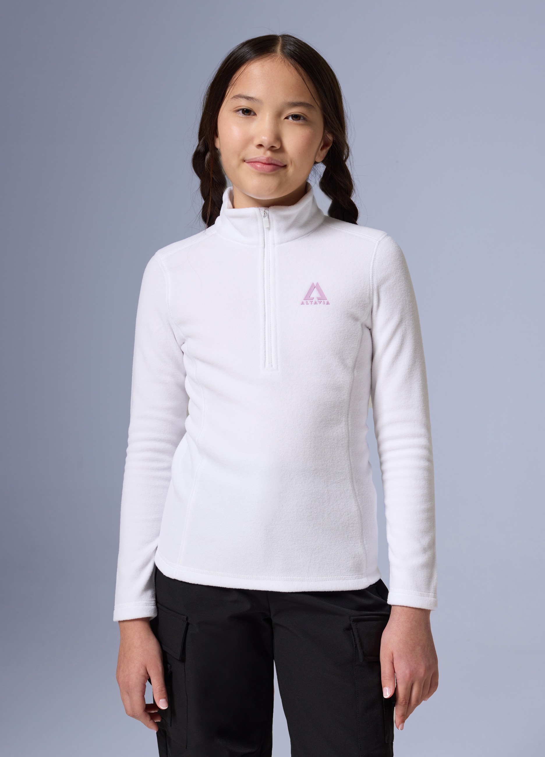 ALTAVIA, Pile Half Zip Altavia With Deborah Compagnoni, Unisex, Bianco, Taglia: 8