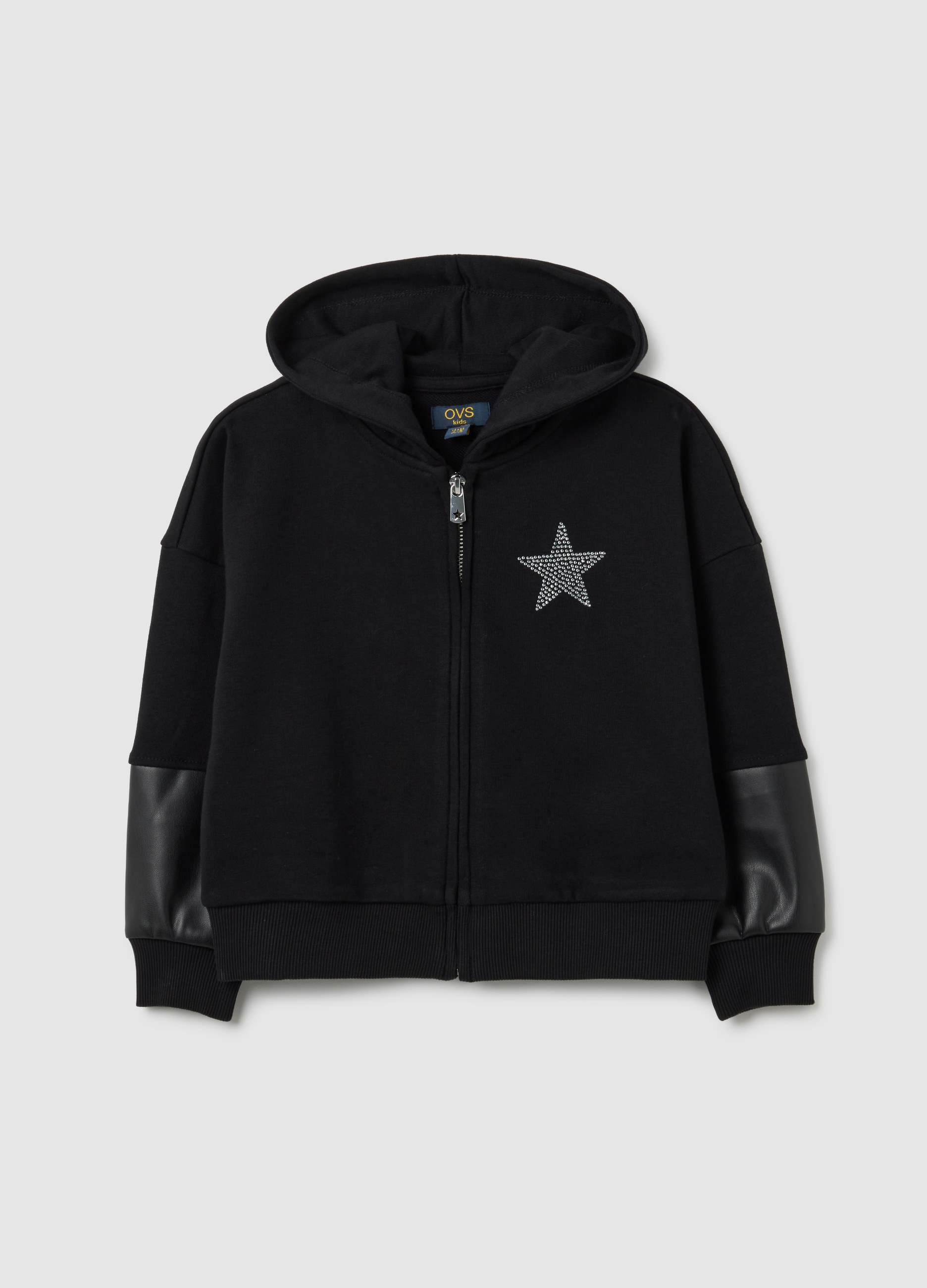 Sudadera Negra De Mezcla De Algodón Para Niña, Niña, Negro, Talla: 5-6