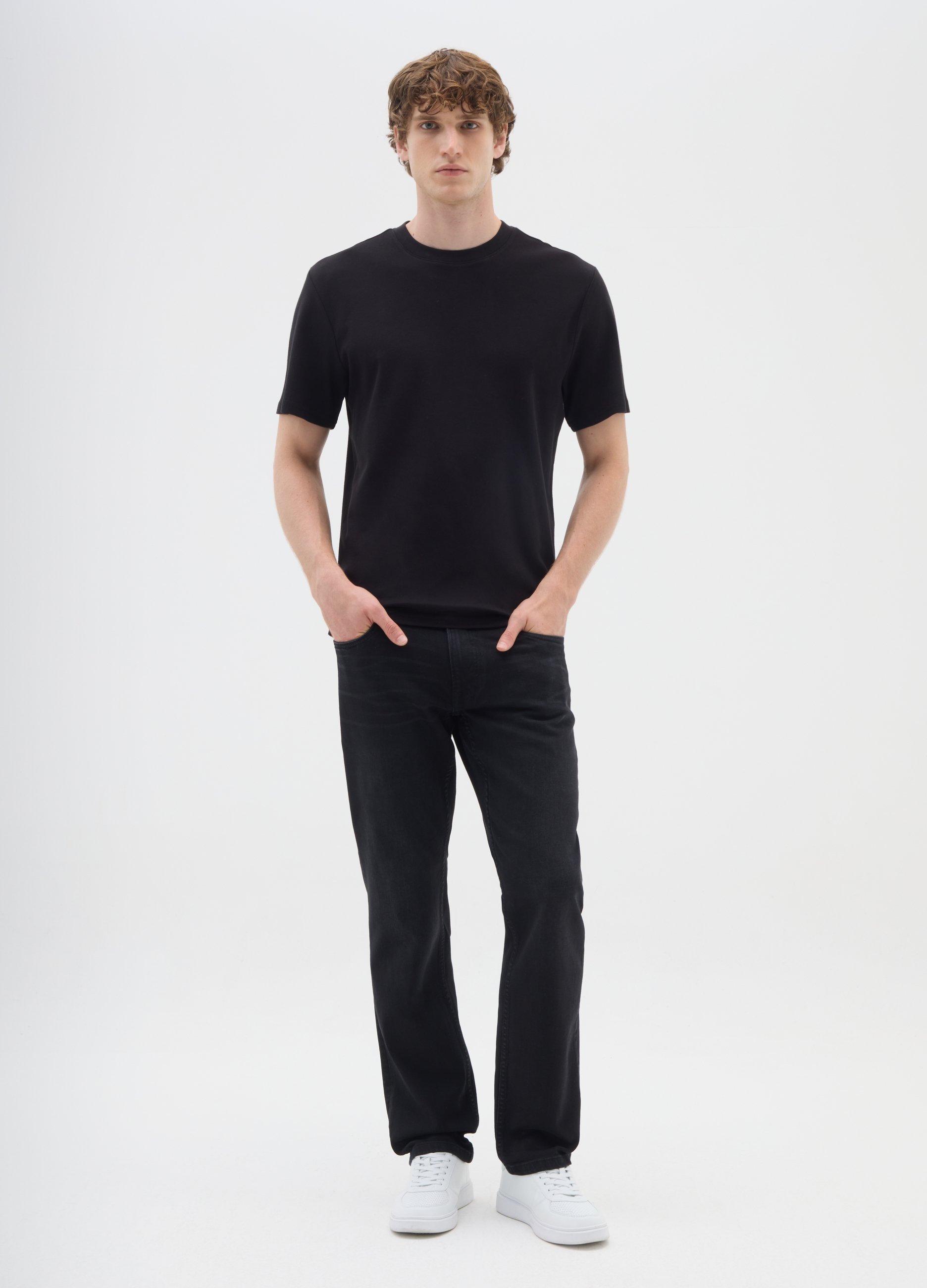 OVS, Vaqueros Hombre Negros En Algodón Elástico Para Comodidad, Hombre, Gunmetal, Talla: 46
