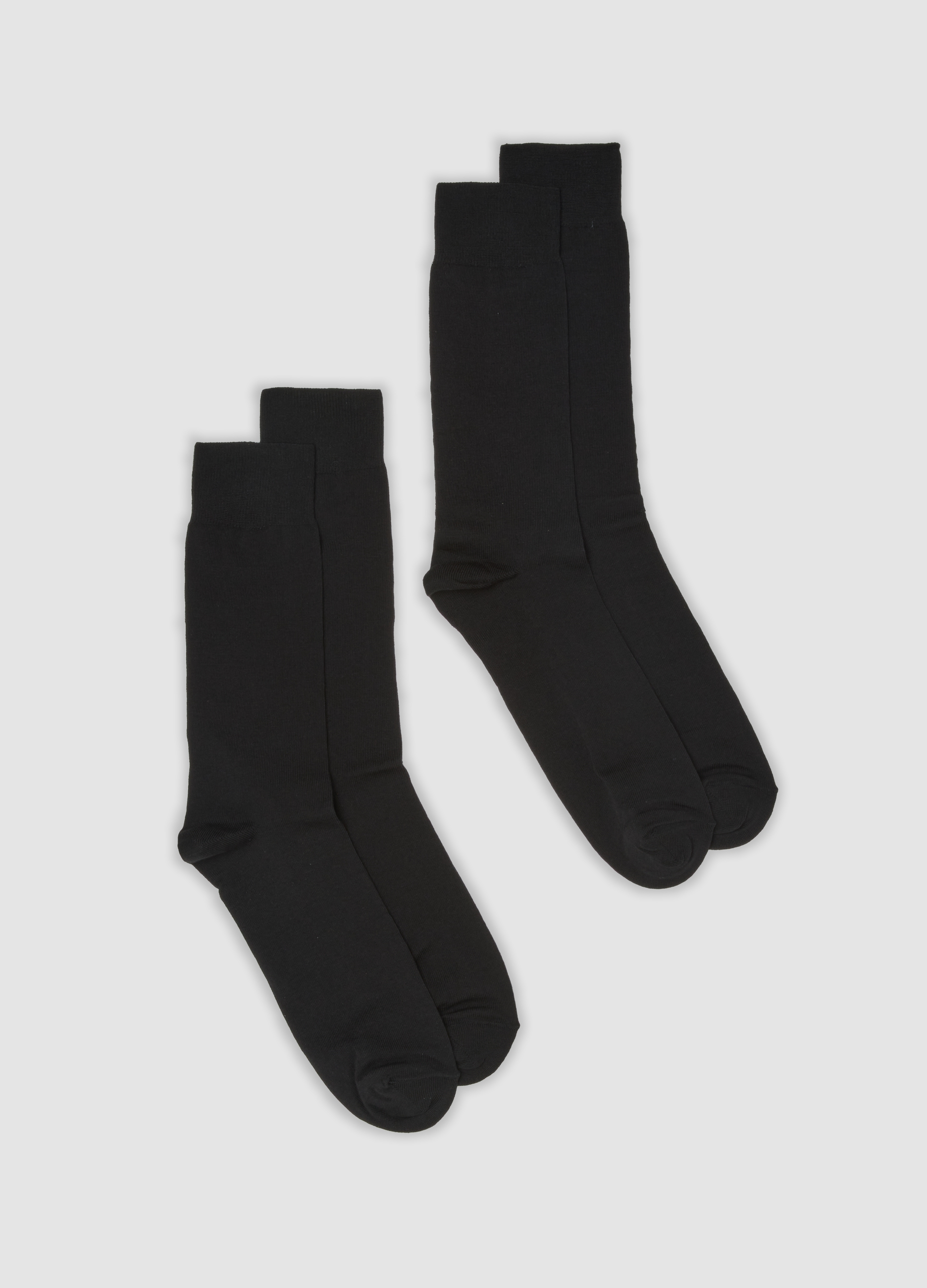 OVS, Bipack Di Calze Midi Nere In Cotone Elasticizzato, Uomo, Nero, Taglia: 43-46