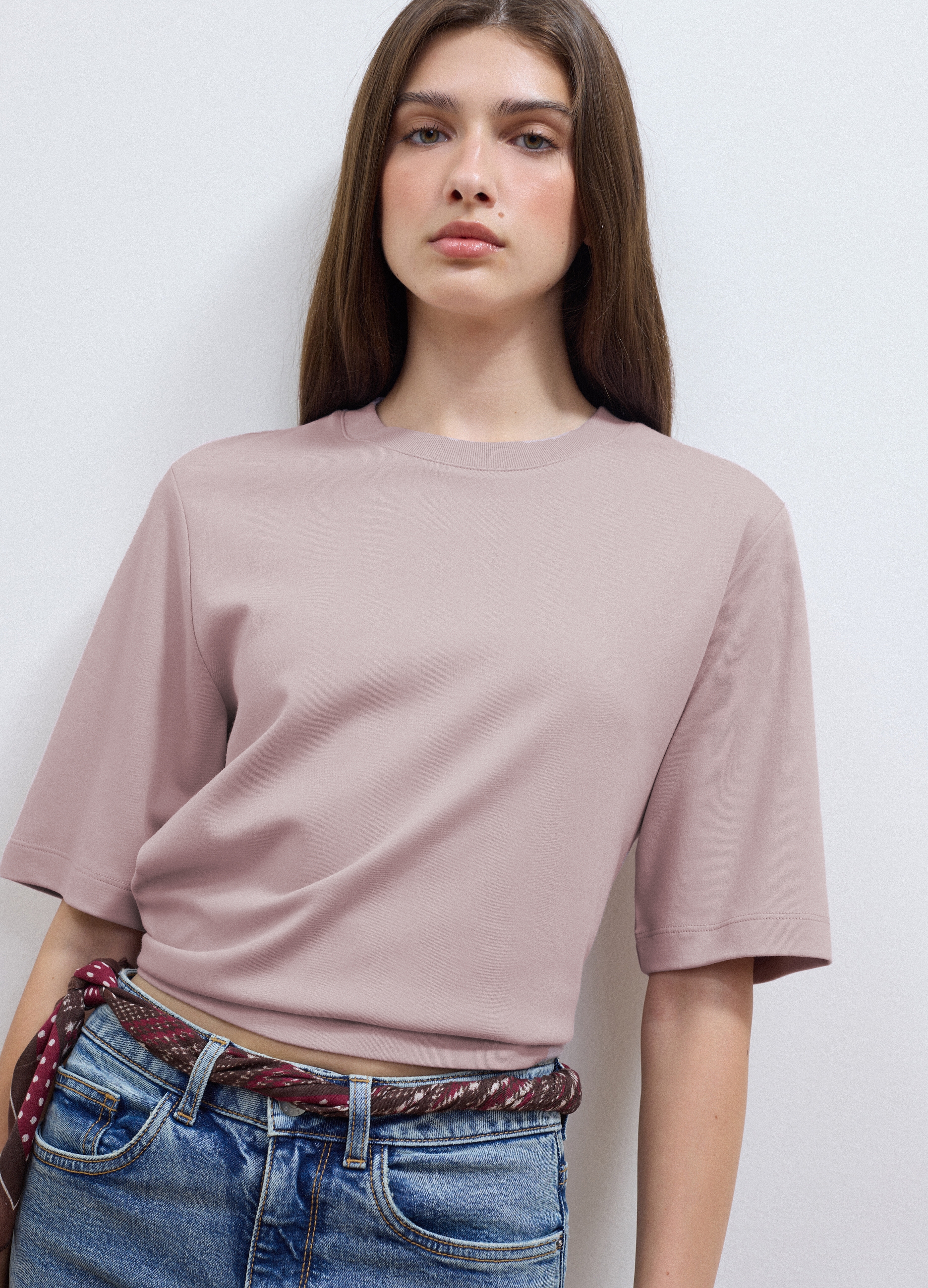 LES COPAINS, T-shirt Boxy Fit Rosa In Misto Cotone E Viscosa, Donna, Rosa, Taglia: XL