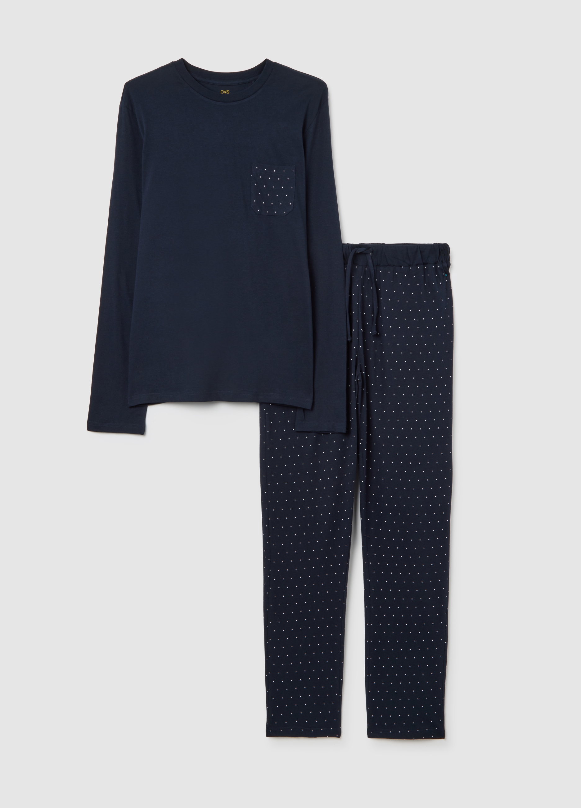 Pijama Azul De Algodón, Hombre, Azul, Talla: L