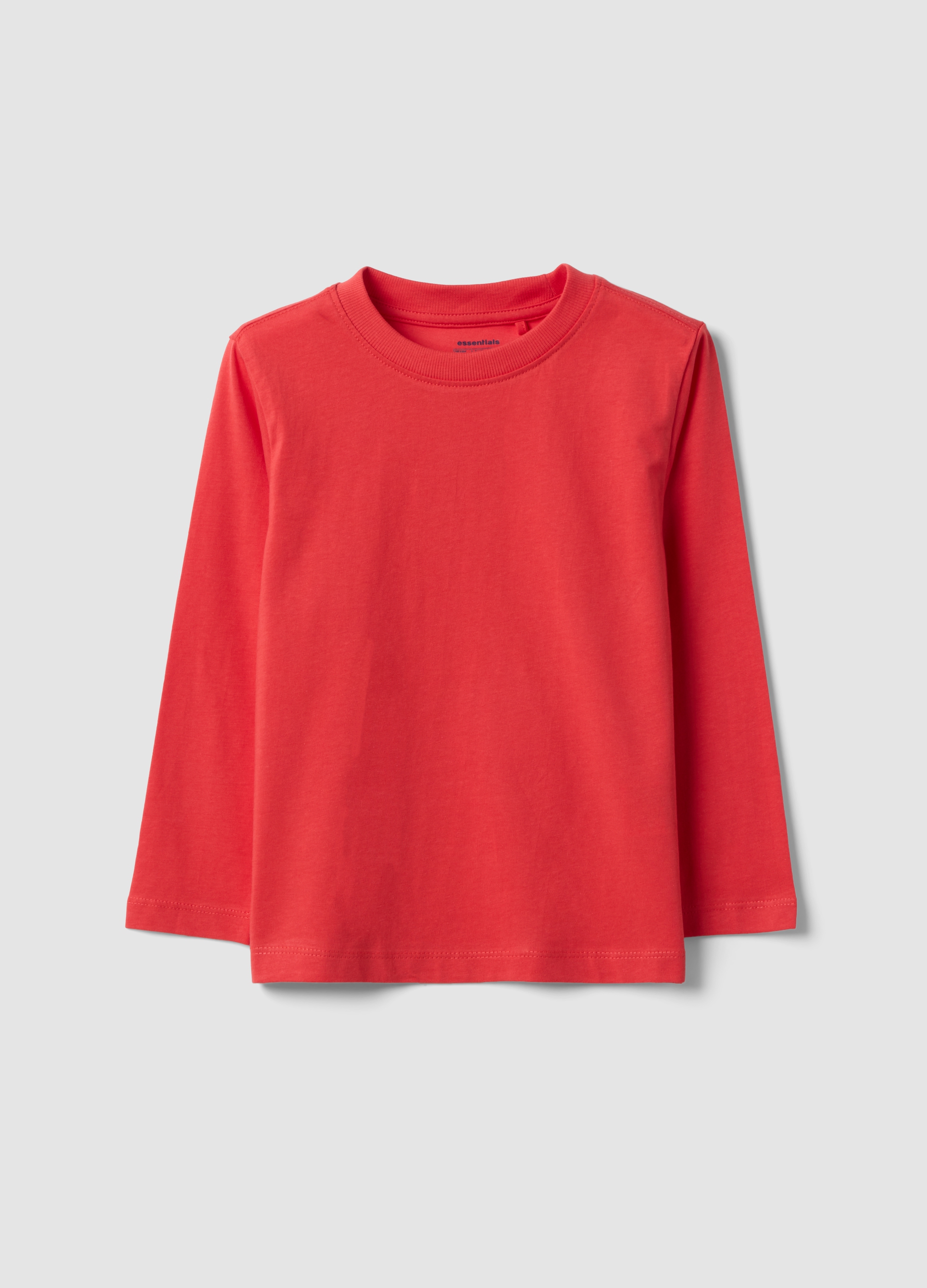 OVS KIDS, T-shirt Rossa In Puro Cotone Organico A Girocollo Per Bambino Regular Fit, Rosso, Taglia: 6-7