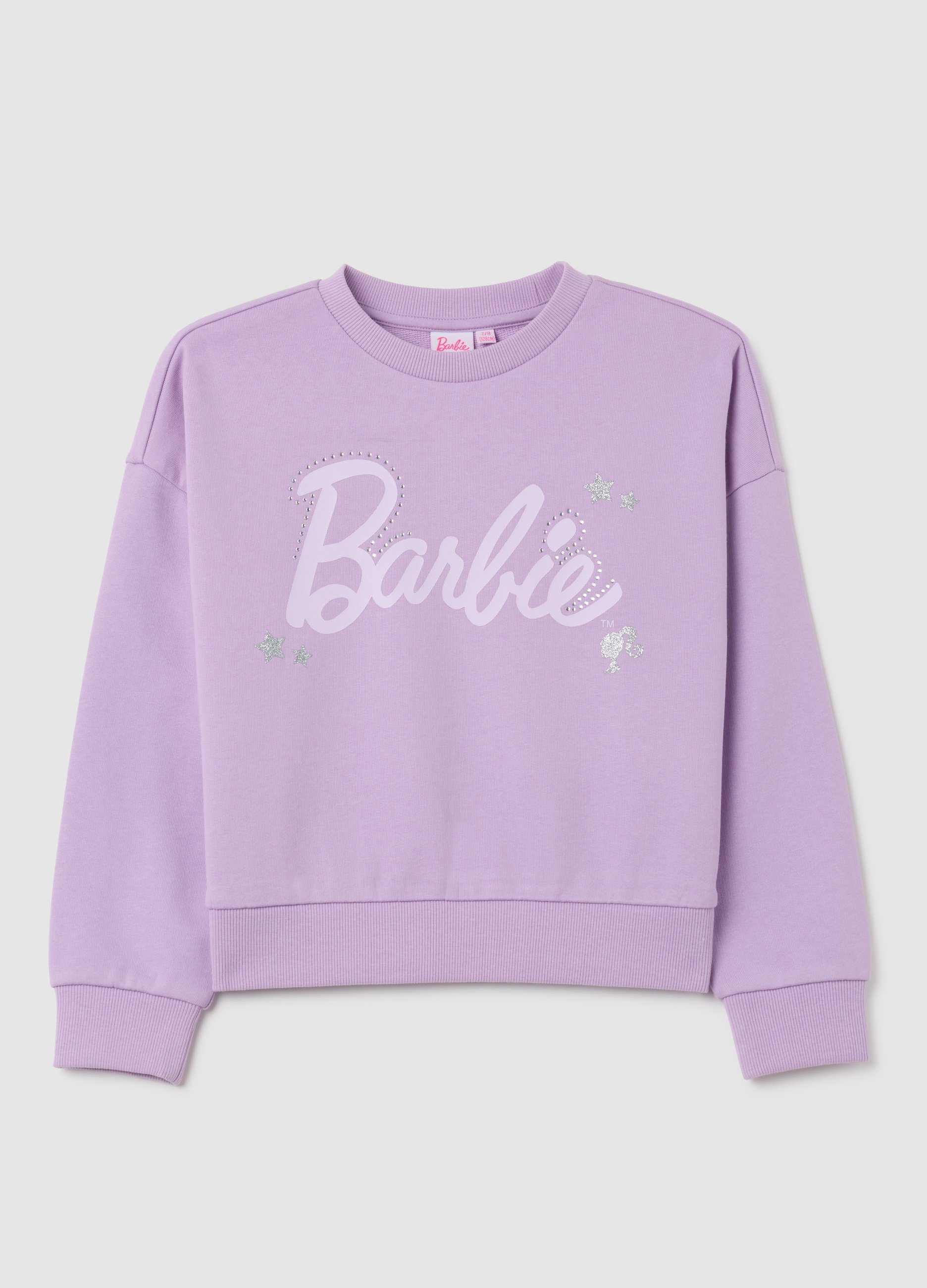 Sudadera De Niña En Algodón Púrpura Con Strass Barbie, Niña, Lila claro, Talla: 7-8