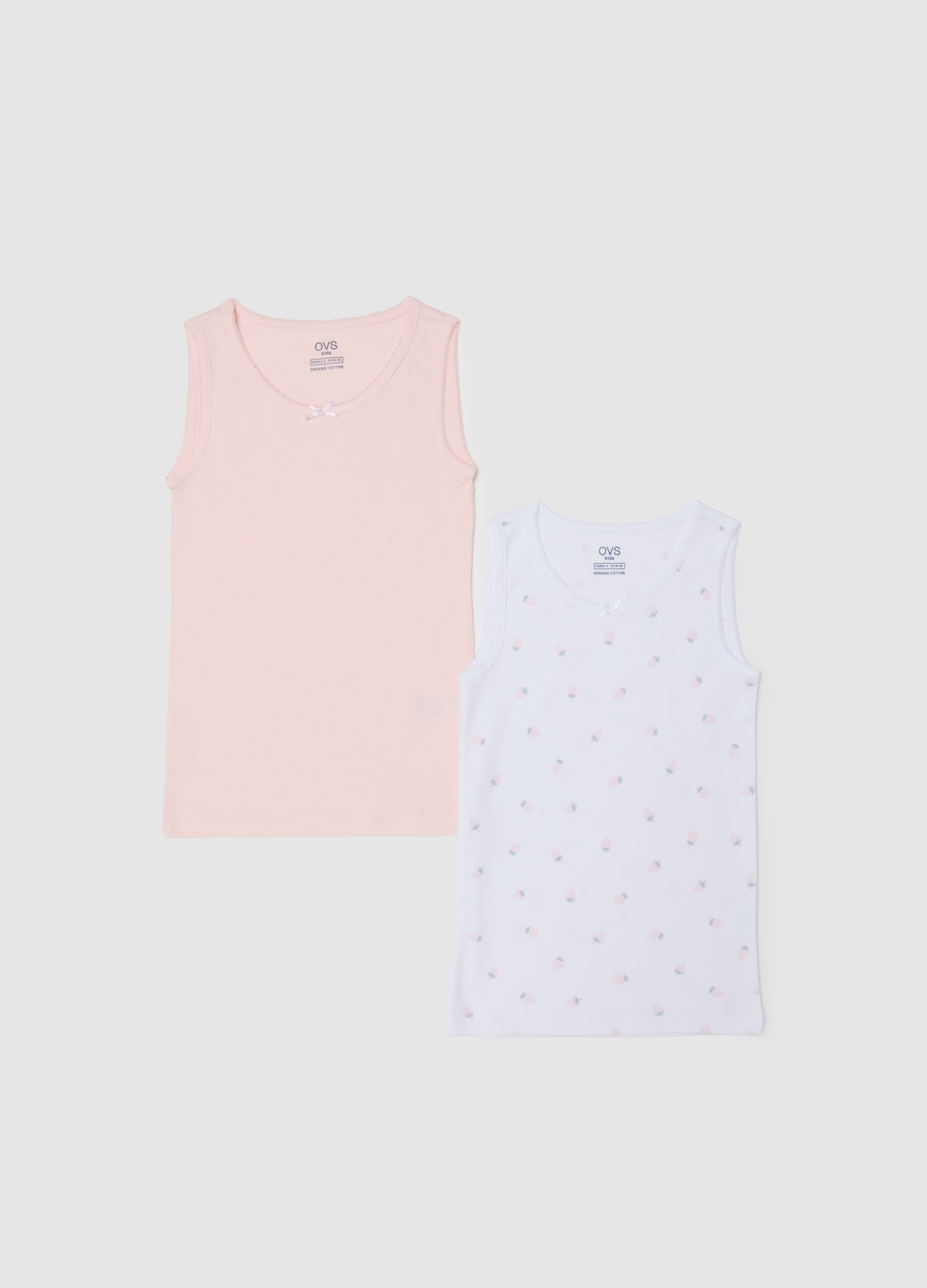 OVS KIDS, Doble Pack De Camisetas De Tirantes Multicolor De Algodón Puro Para Niña Regular Fit, Niña, Pink/White, Talla: 9-10