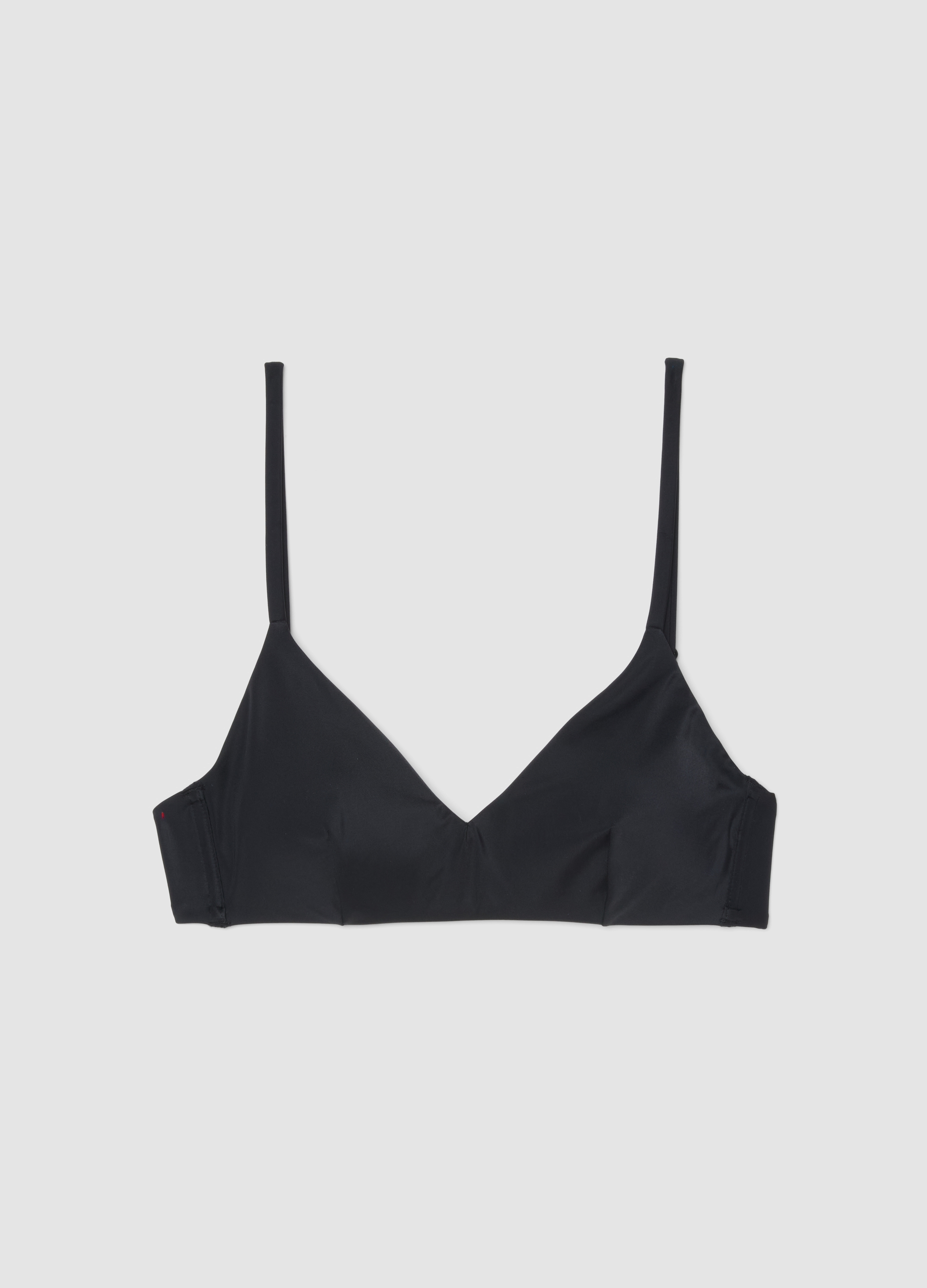 Top Bikini Triangular Negro Con Relleno Removible, Mujer, Gunmetal, Talla: 3