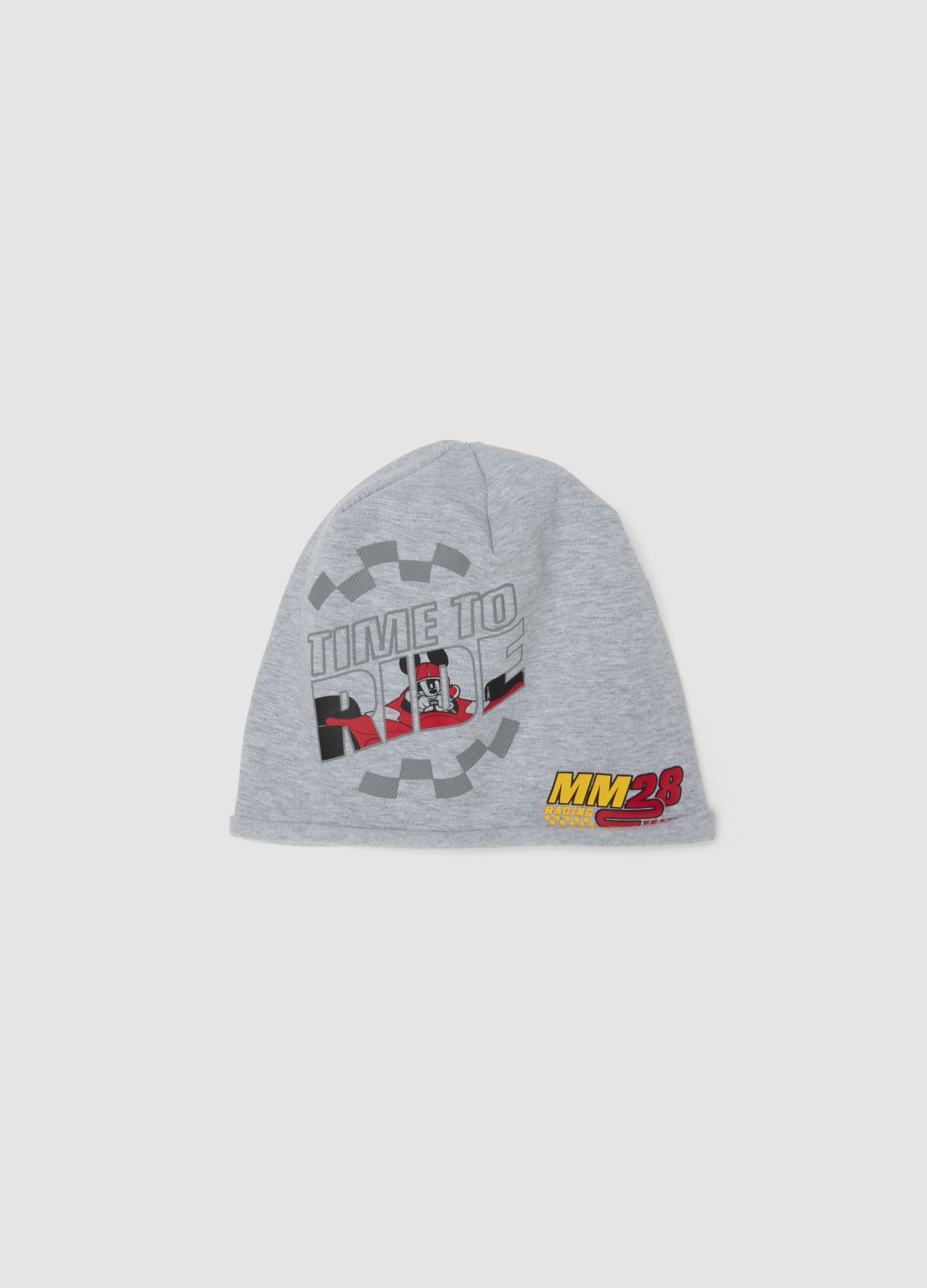 DISNEY, Cappello Grigio In Cotone Elasticizzato Jersey Con Stampa Mickey Per Bambino, Grigio, Taglia: 52