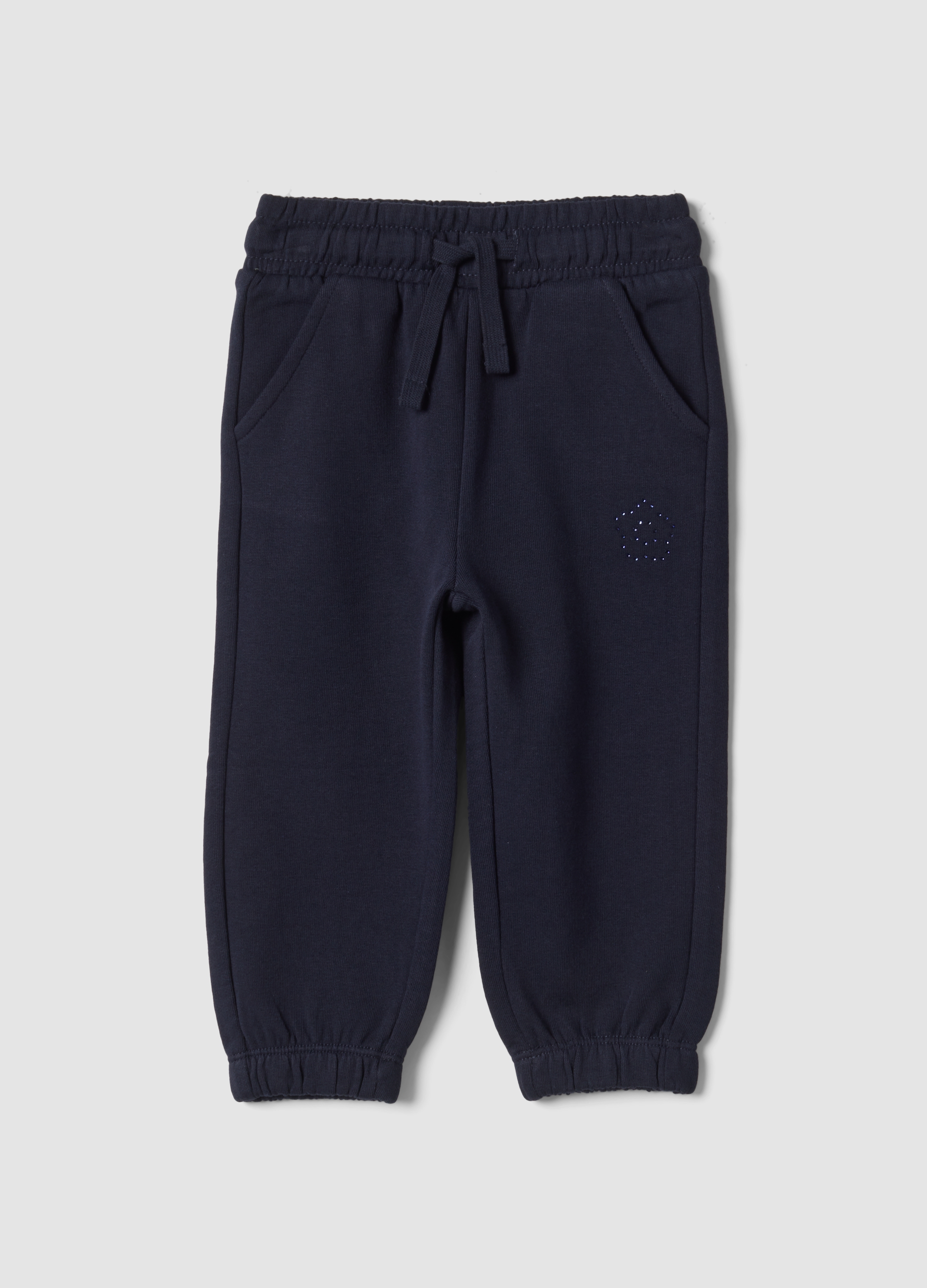 FAGOTTINO, Pantaloni Jogger Blu In Puro Cotone Regular Fit, Bambina, Blu, Taglia: 9-12