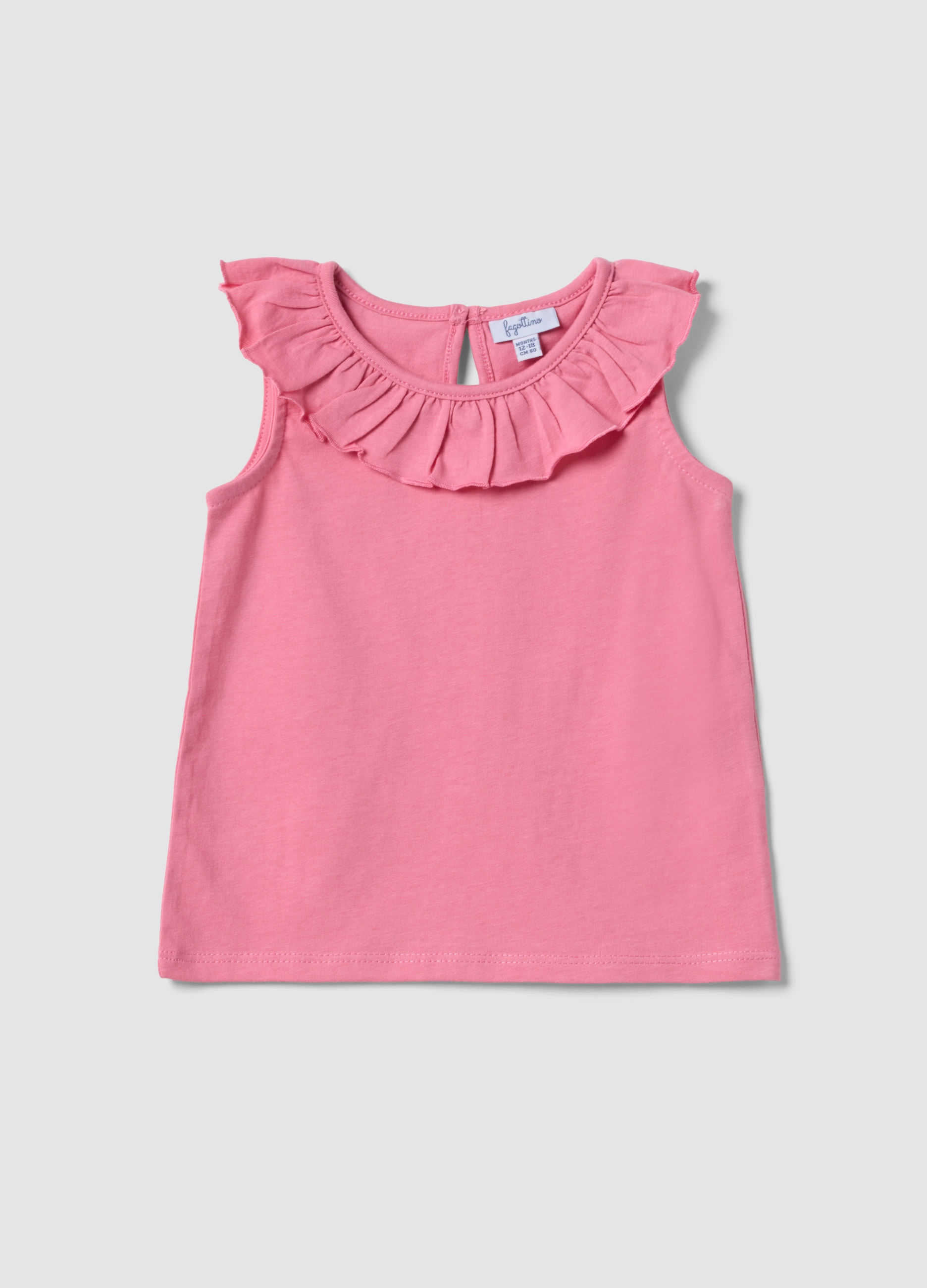 Fagottino, Rosa Tanktop Aus Bio-baumwolle Mit Volant, Mädchen, Rosa, Größe, 18-24