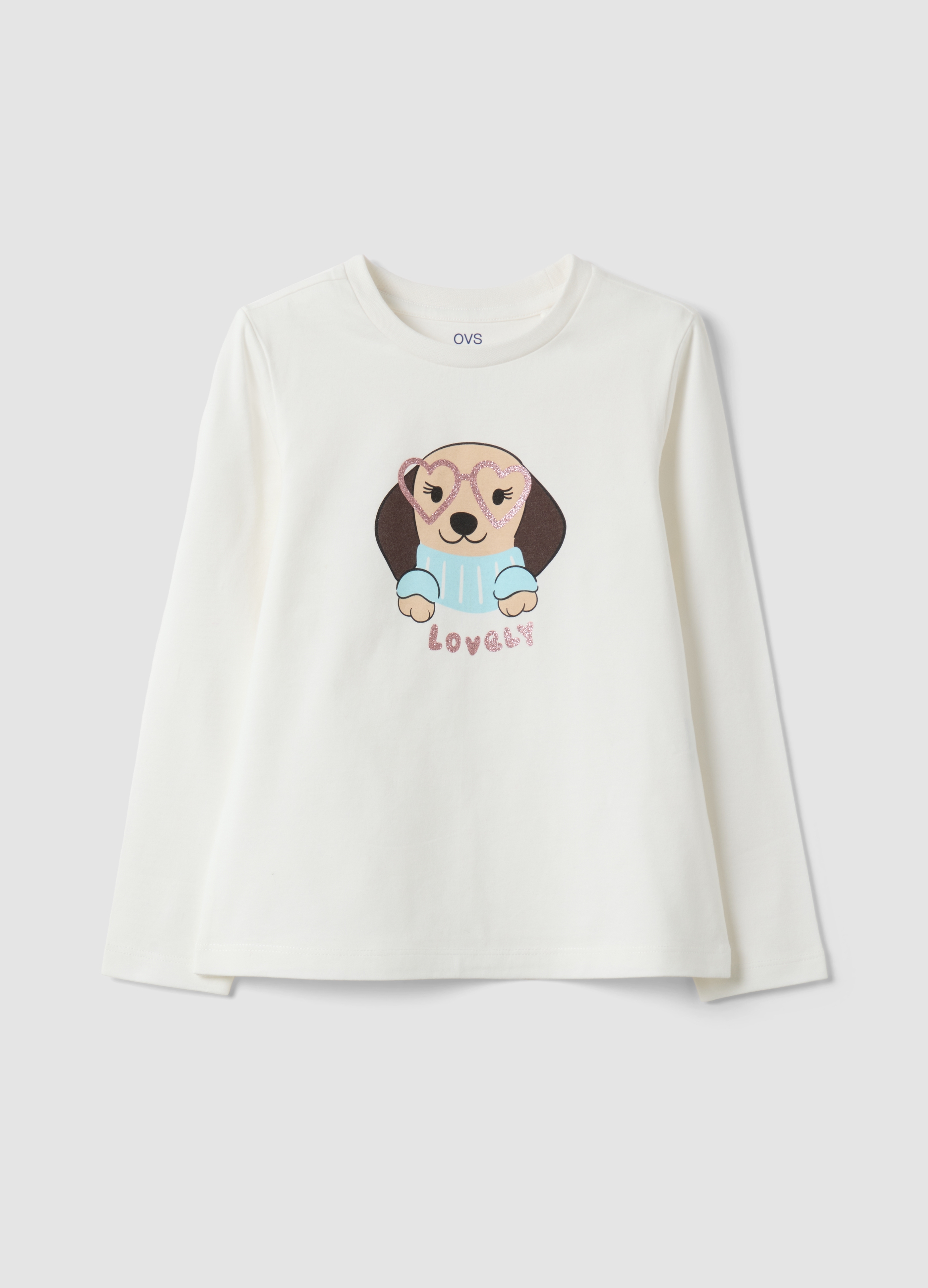 OVS KIDS, T-shirt Bianca In Cotone Organico Elasticizzato Girocollo, Bambina, Bianco, Taglia: 5-6