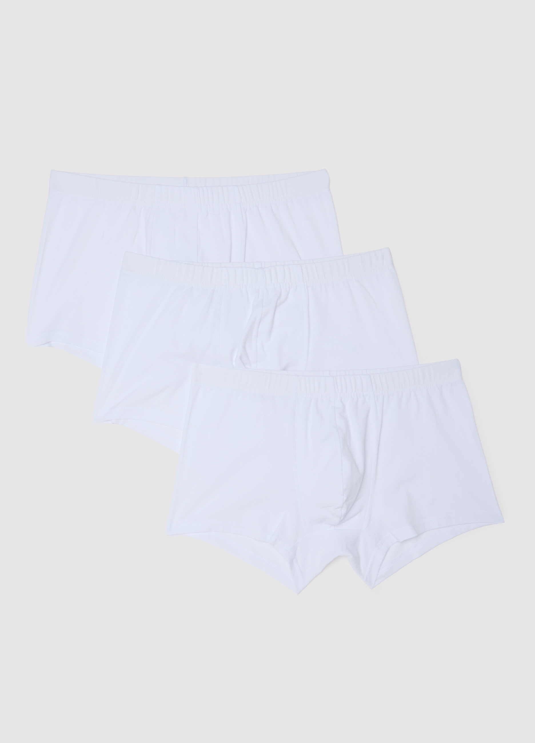 Tripack Calzoncillos De Algodón Elástico Blanco Corte Regular, Hombre, Blanco óptico, Talla: S