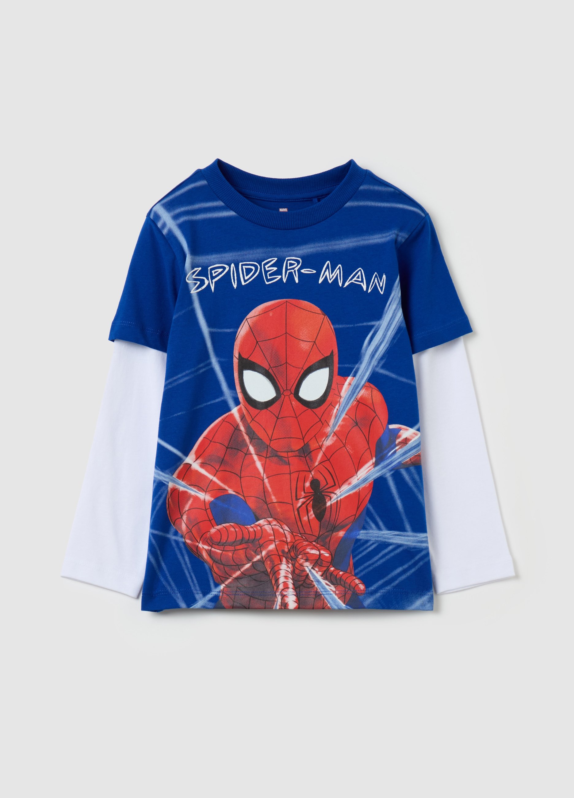 OVS KIDS, T-shirt Maniche Lunghe Stampa Spider-man, Bambino, Multicolor, Taglia: 5-6