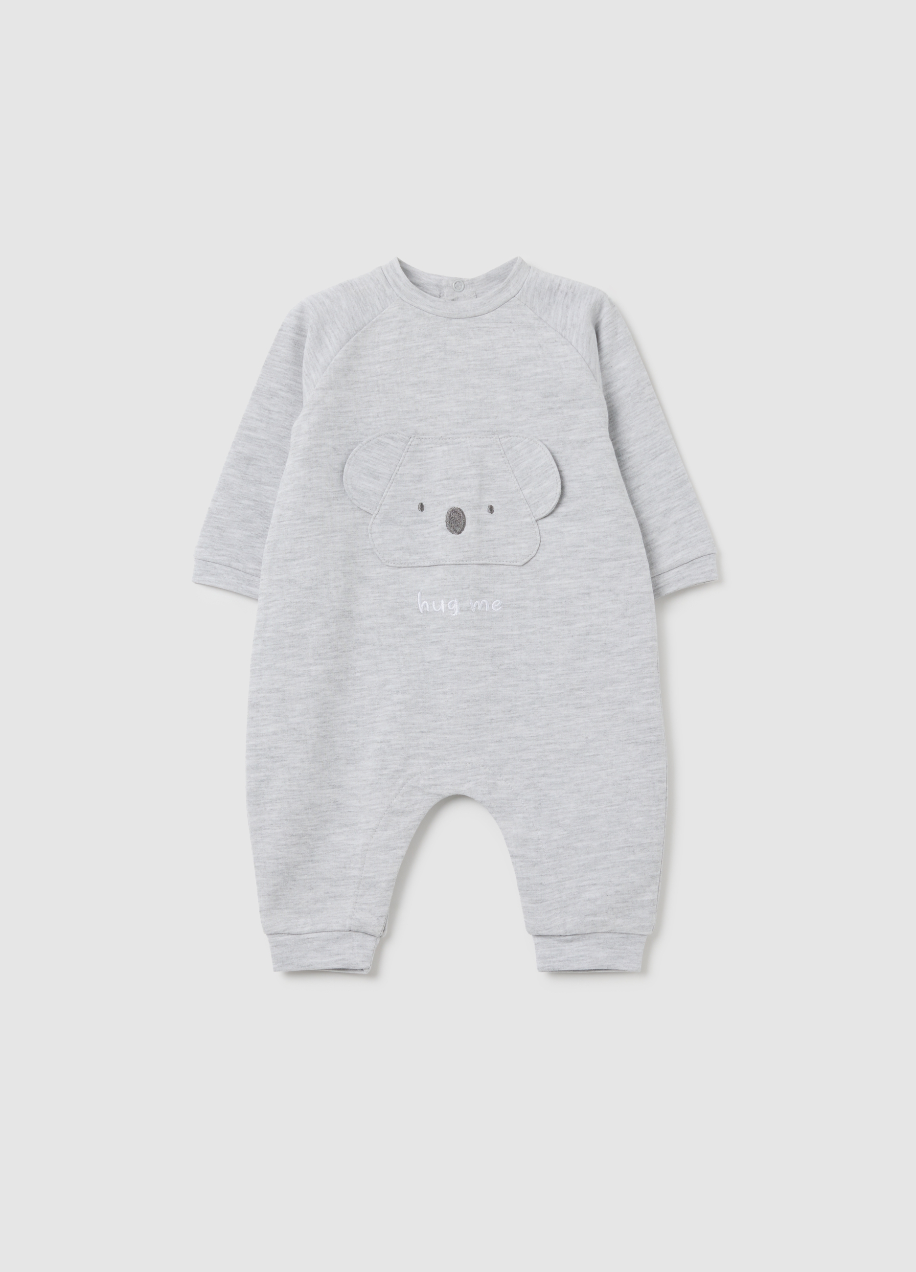 FAGOTTINO, Tutina Da Neonato In Cotone Grigio Con Ricamo, Unisex, Grigio, Taglia: 3-6