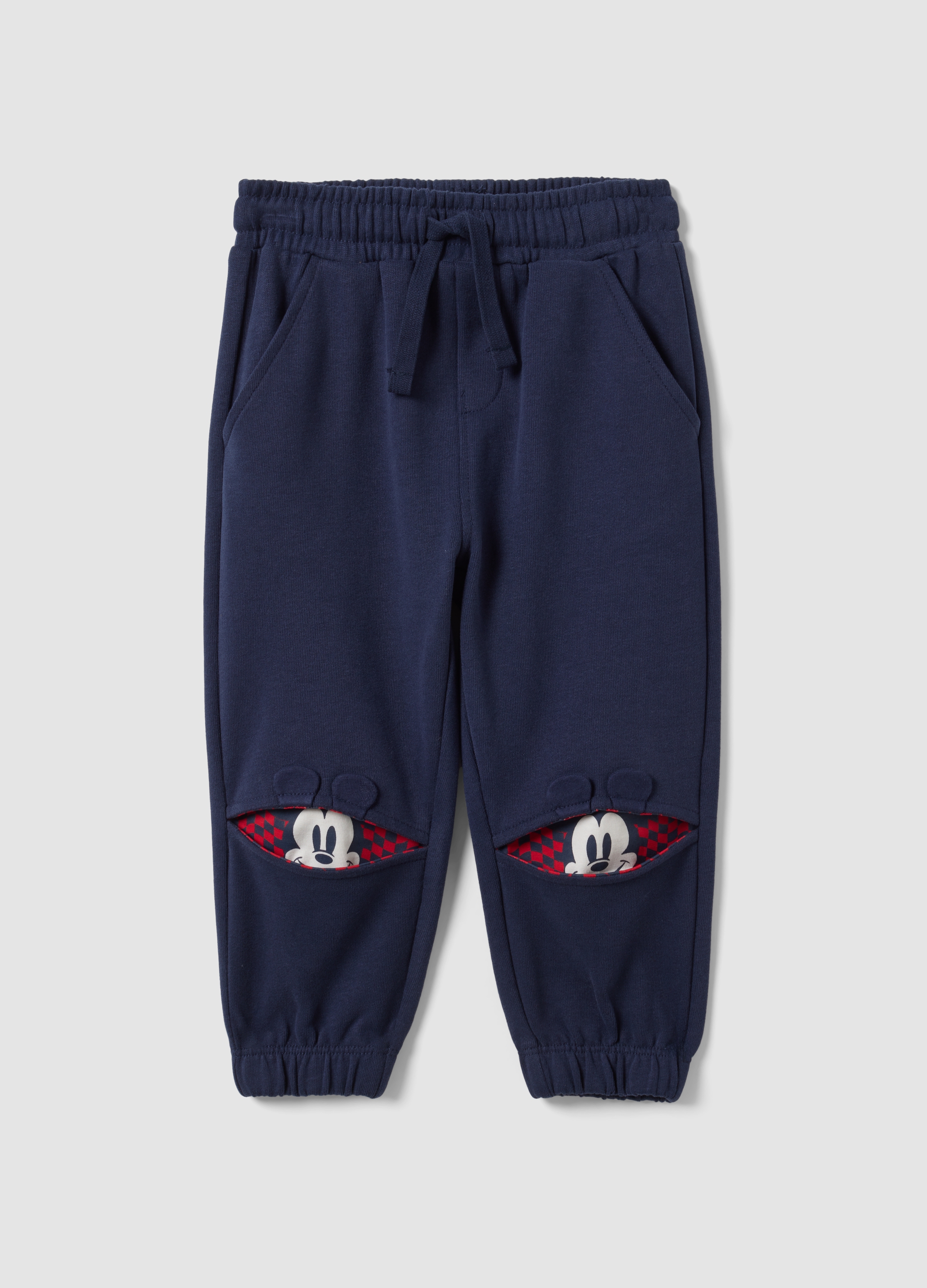 FAGOTTINO, Pantaloni Jogger Blu In Puro Cotone Organico Con Stampa Mickey Per Bimbo, Bambino, Blu, Taglia: 9-12