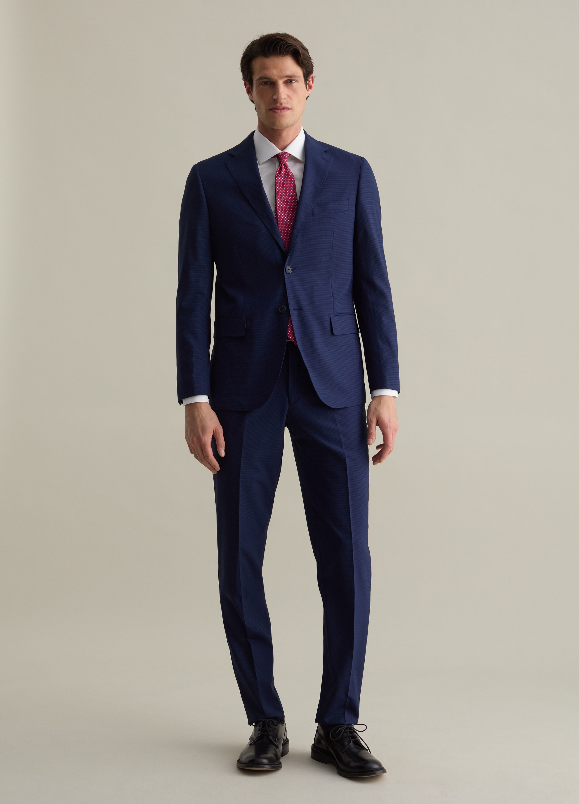 PIOMBO, Completo Con Trama Micro Fantasia, Uomo, Blu, Taglia: 46